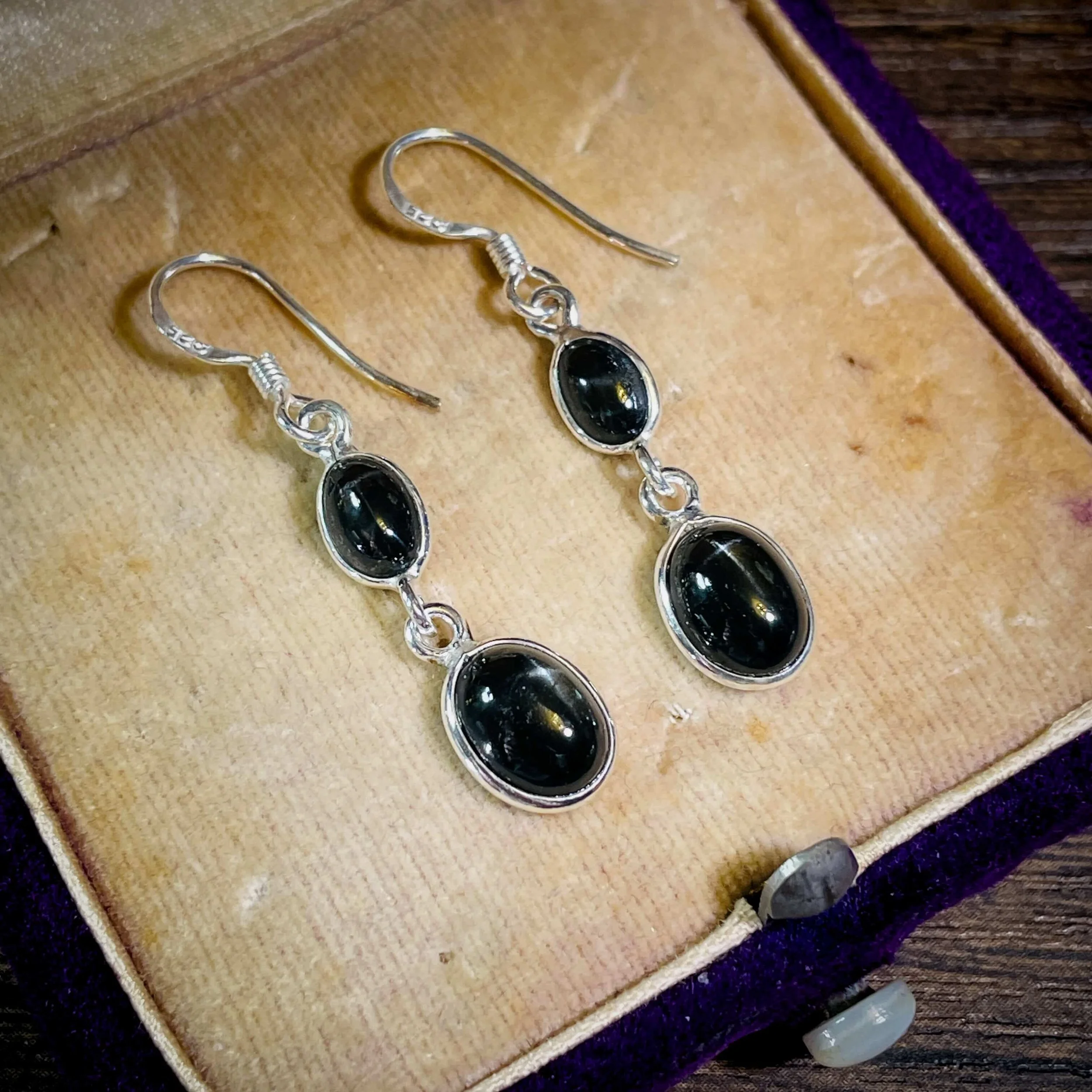 Black Star Diopside Earrings – For Protection & Energetic Grounding
