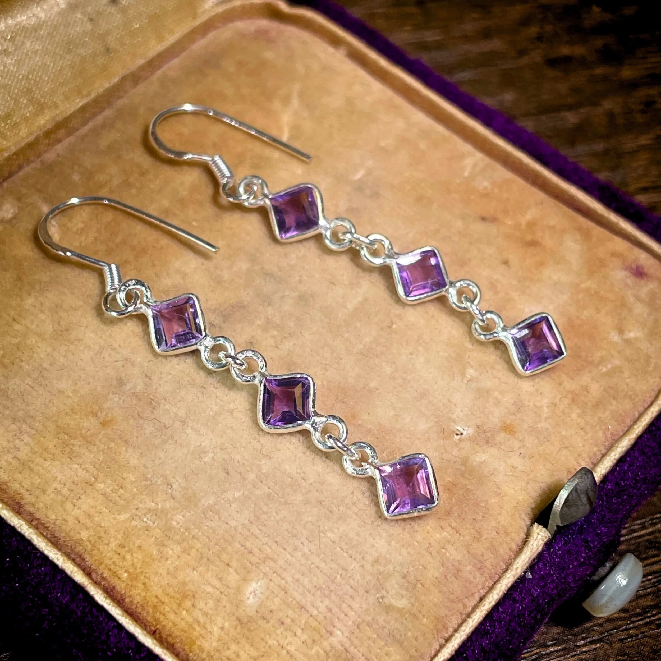 Amethyst Earrings For Intuition & Energetic Discernment