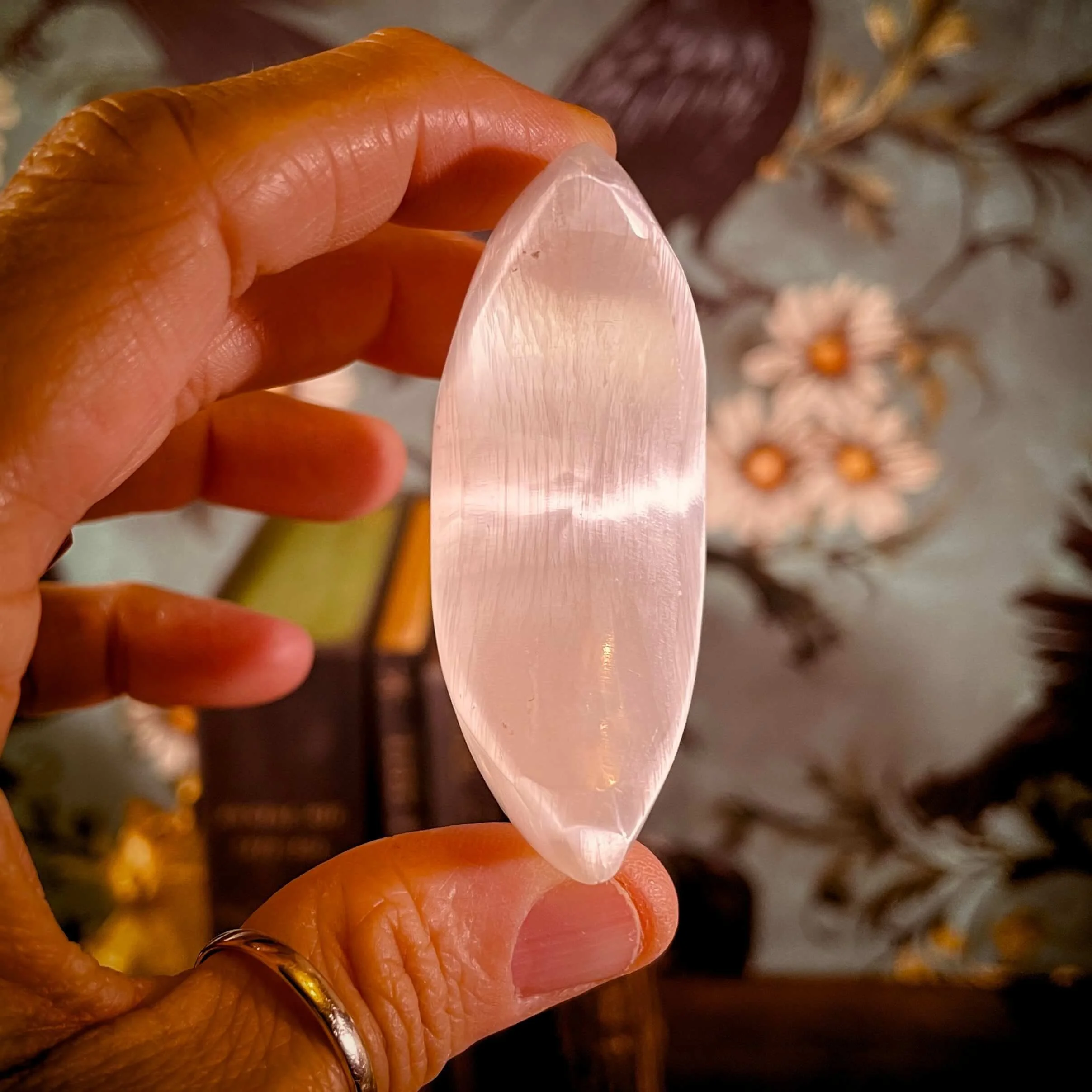 Vintage Brass Tray with Selenite 4.jpg