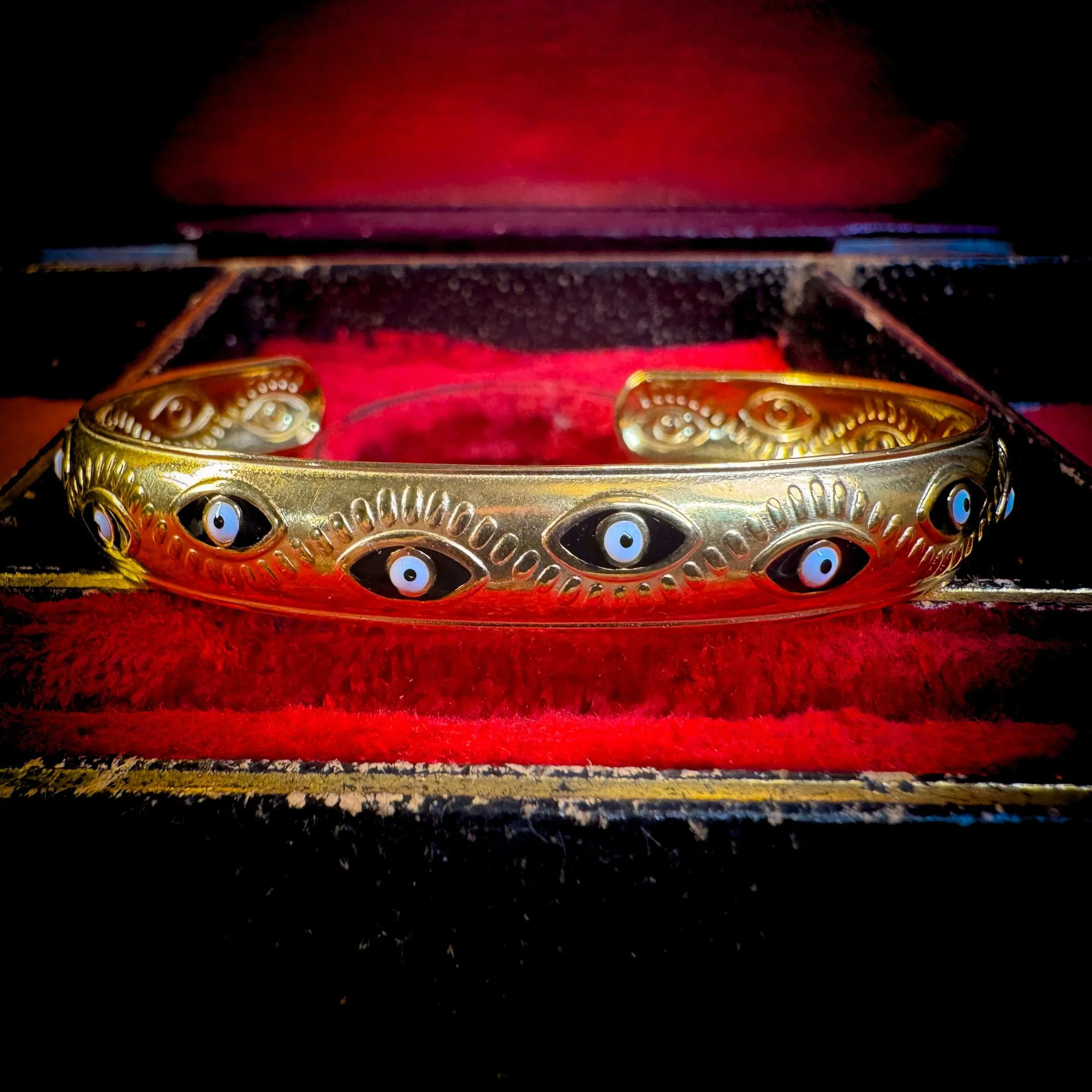 Evil Eye Gold Cuff Bracelet — 18K Plated Stainless Steel