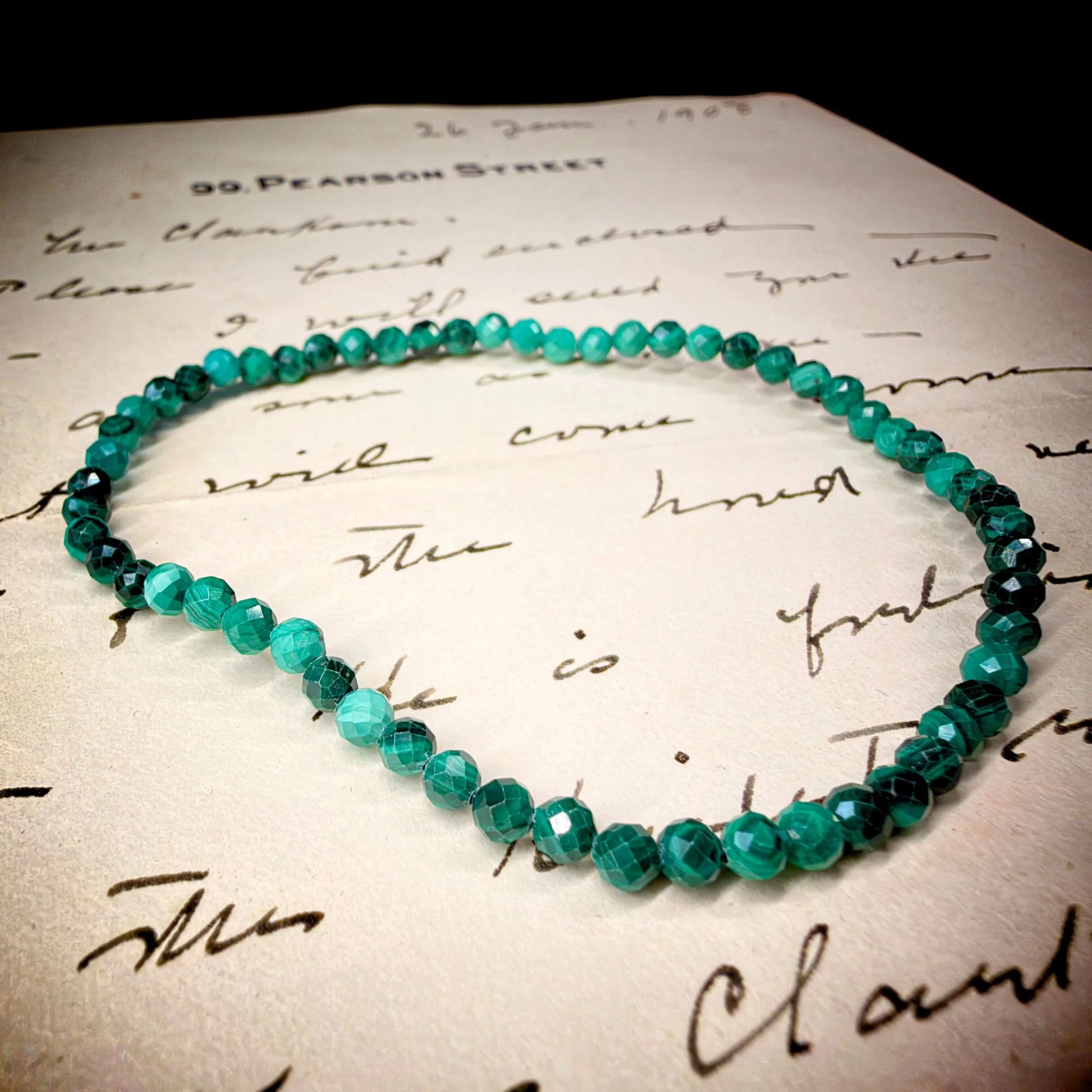 3mm Malachite Faceted bracelet 7- 3.jpg