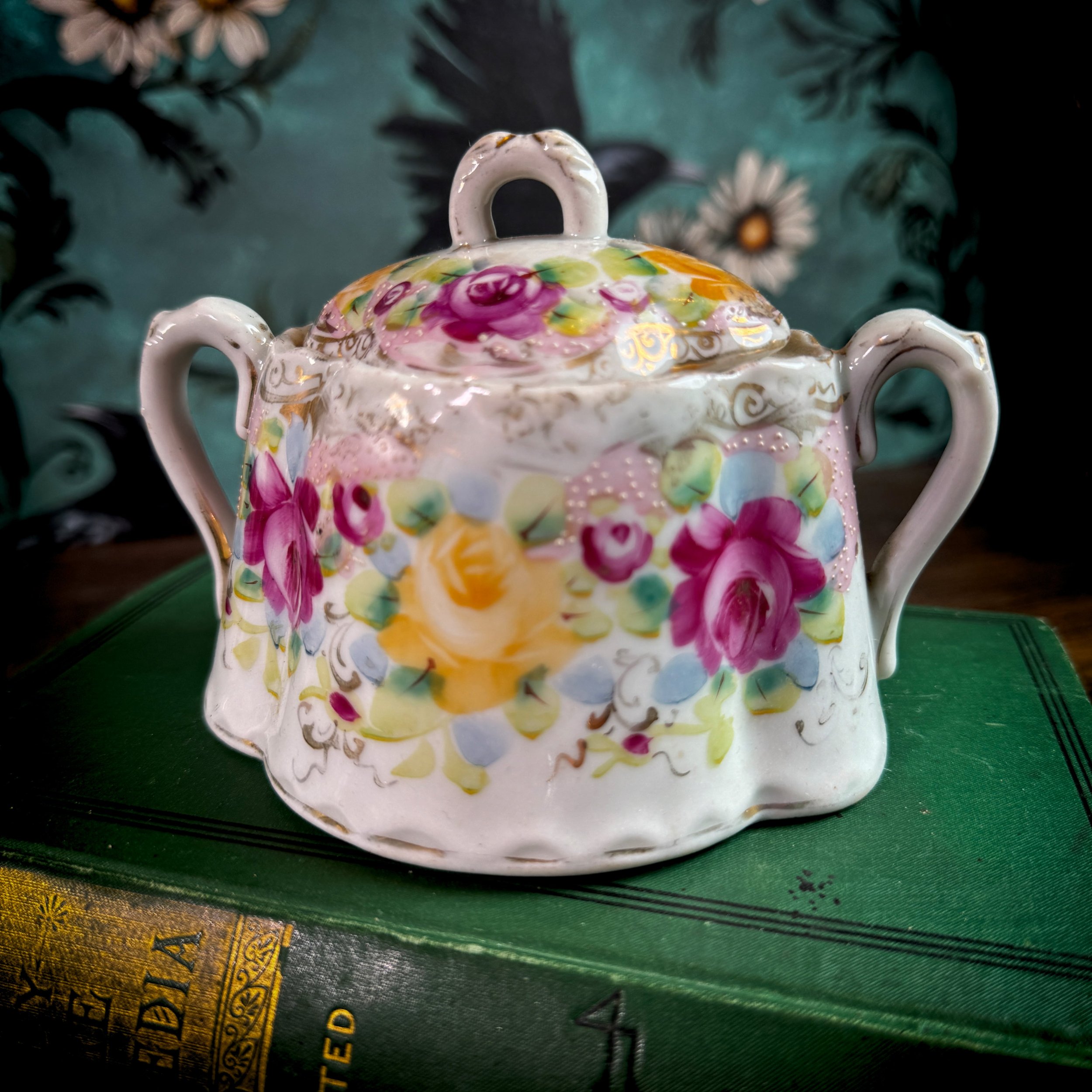 Vintage Floral Porcelain Lidded Bowl 8.jpg