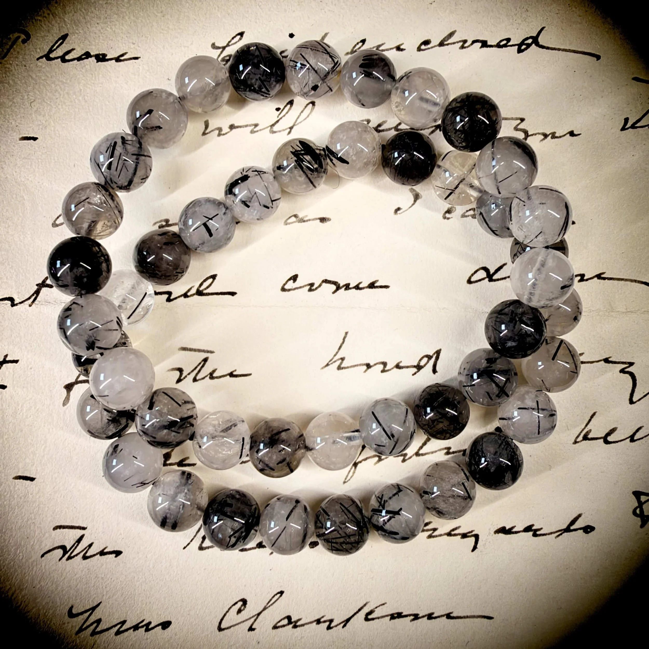 Tourmalinated Quartz Bracelet for Grounded Protection 🖤