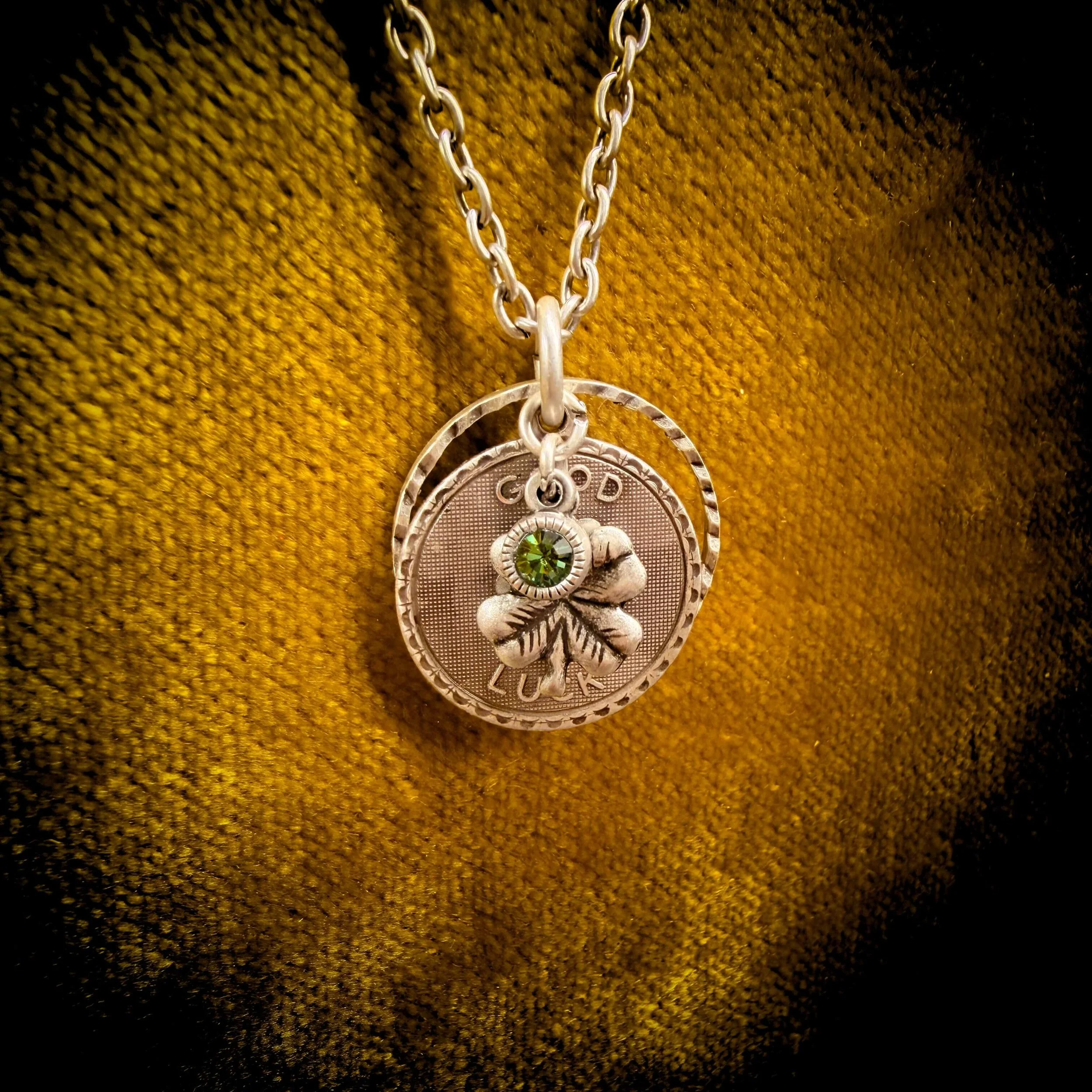 Good Luck Coin Necklace with Four Leaf Clover Charm 6(1).jpg
