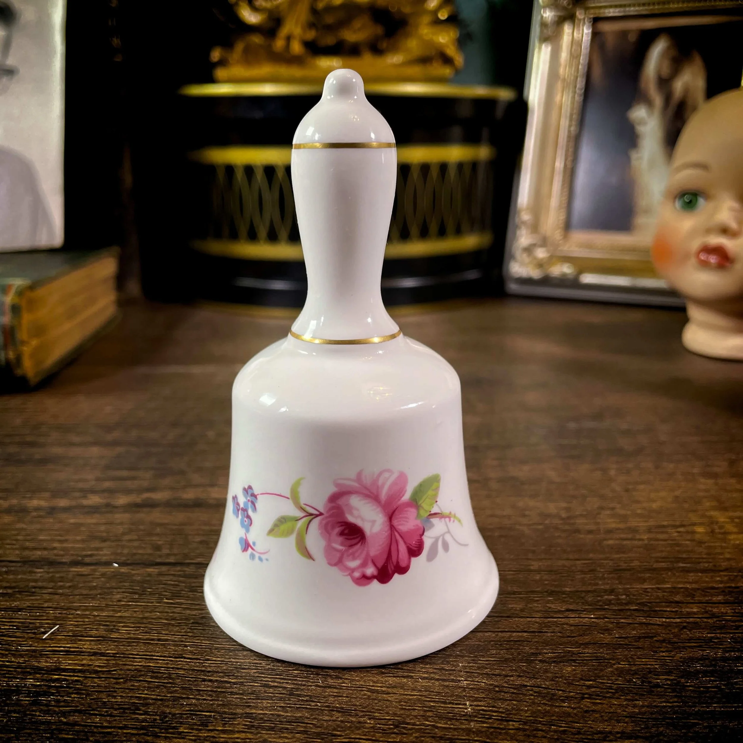 Rose Quartz Sphere with Vintage Angel & English Bell 14.jpg