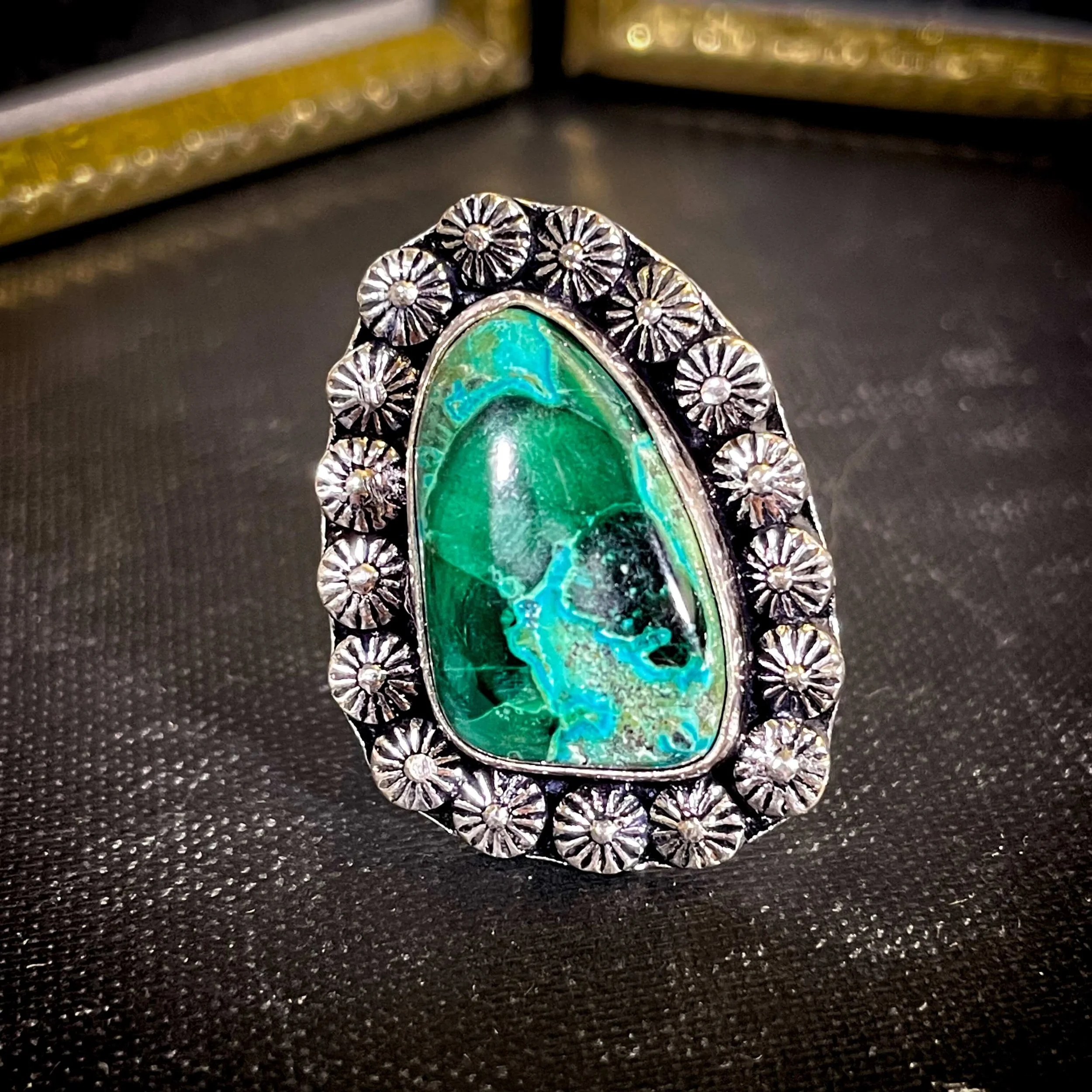 Azurite Malachite Ring For Seeing Through The Illusion