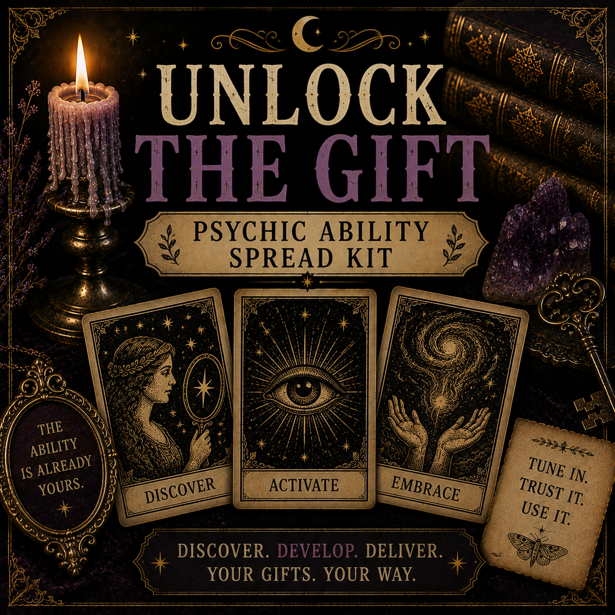🔮 Unlock the Gift – Psychic Ability Spread Kit✨ (Digital Download)