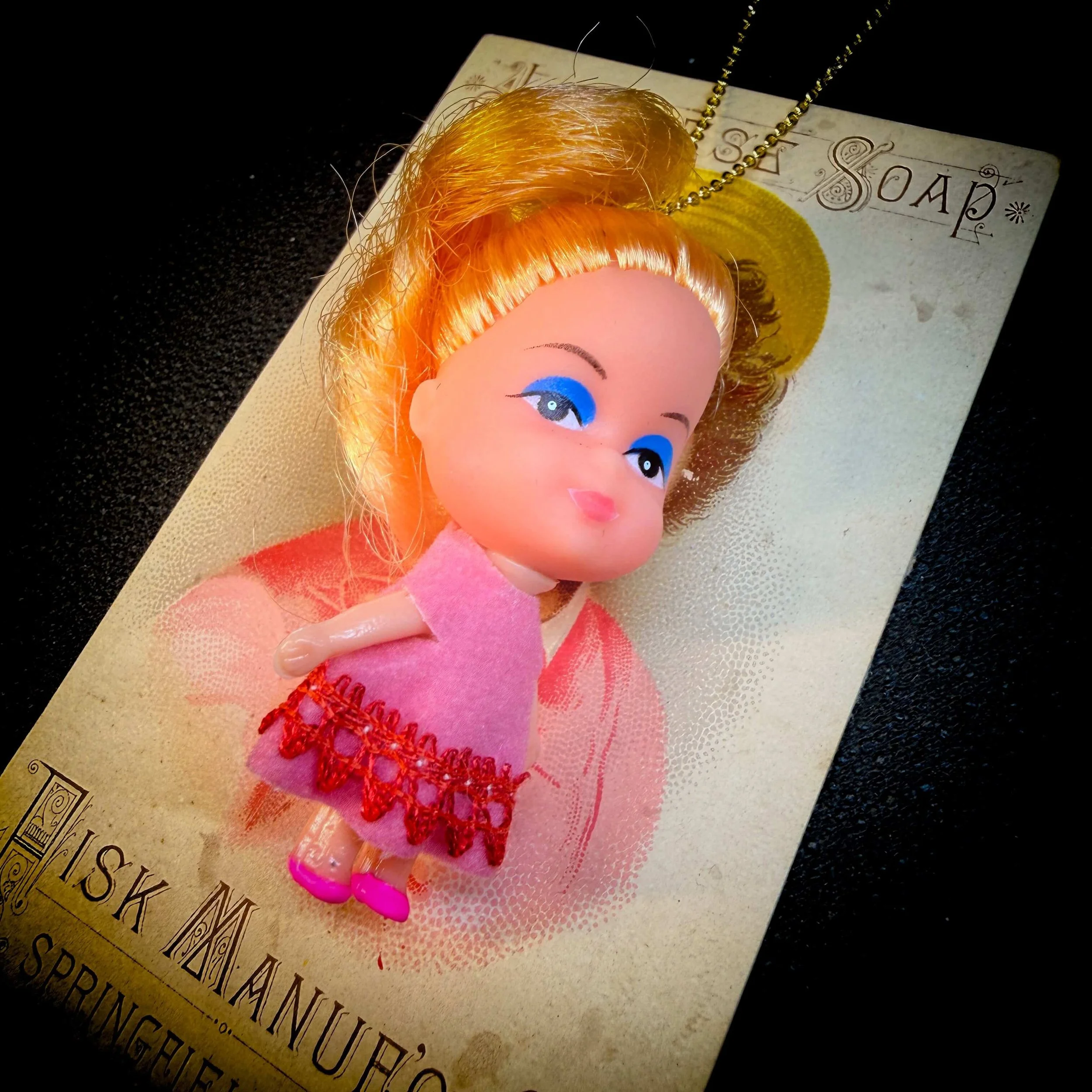 Vintage Kiddle-Style Doll Necklace – Whimsical Oddity Pendant
