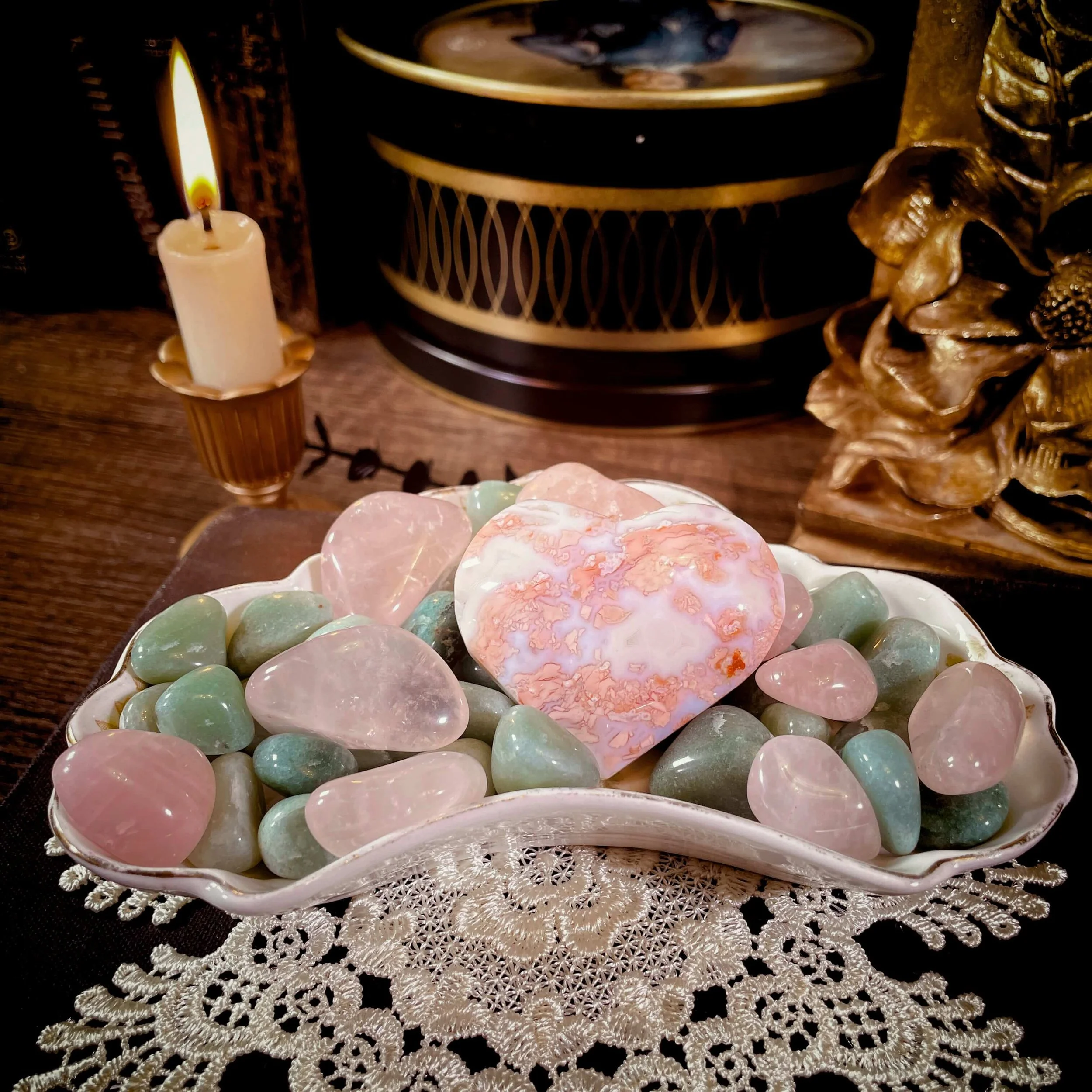 Antique Crescent Dish with Rose Quartz & Aventurine 3.jpg