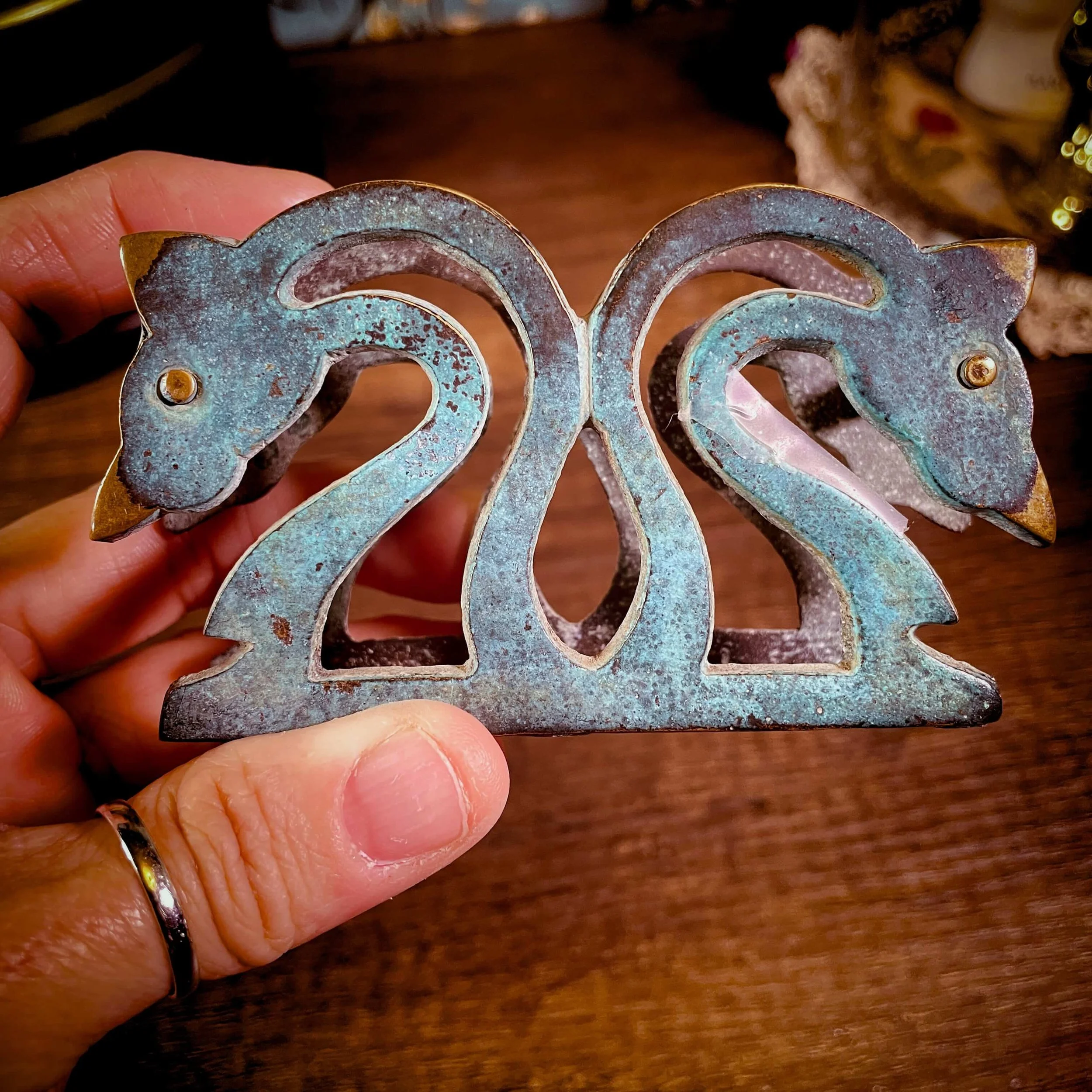 Quartz Wand Rest — Vintage Brass Bird Stand 6.jpg