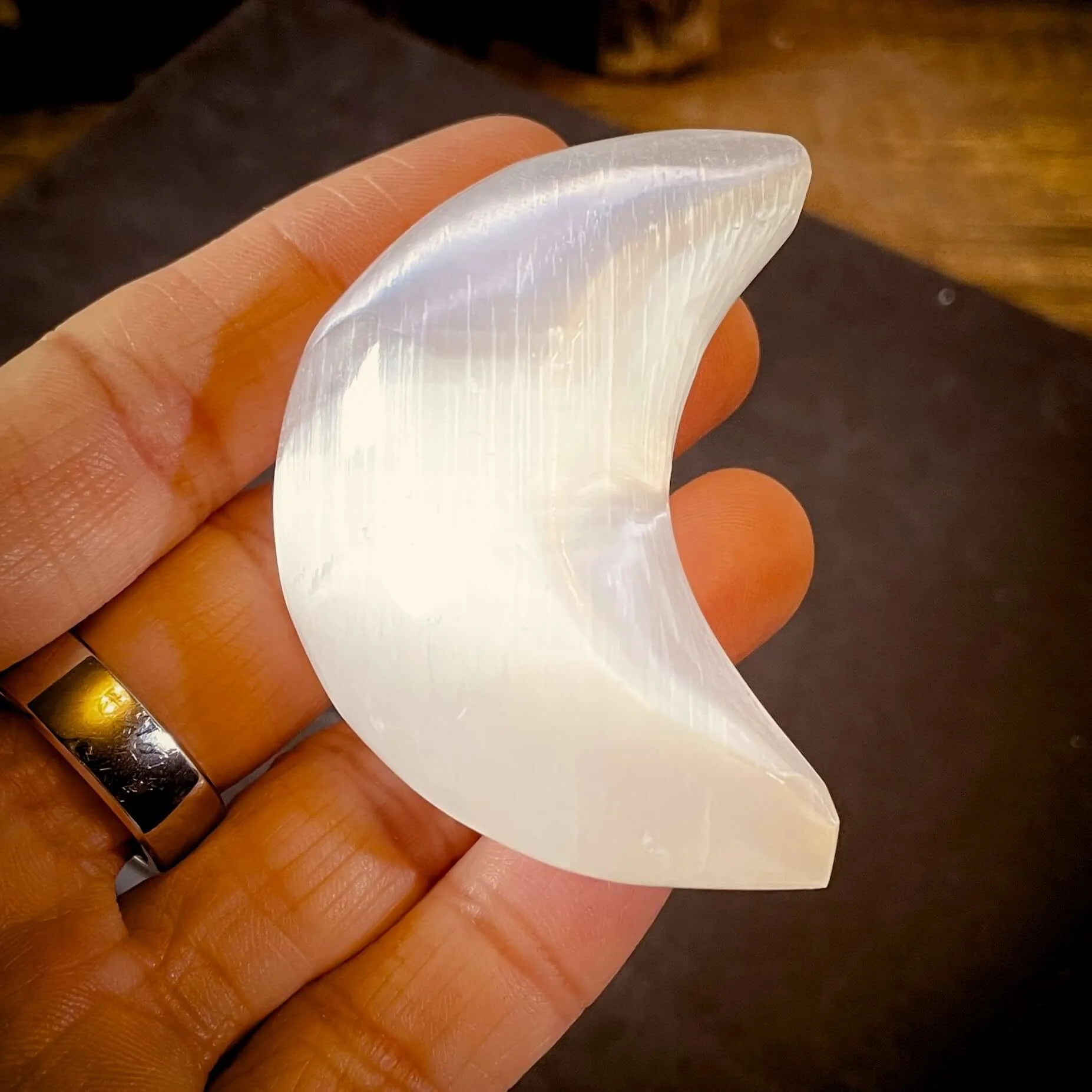 Vintage Brass Tray with Selenite 3.jpg