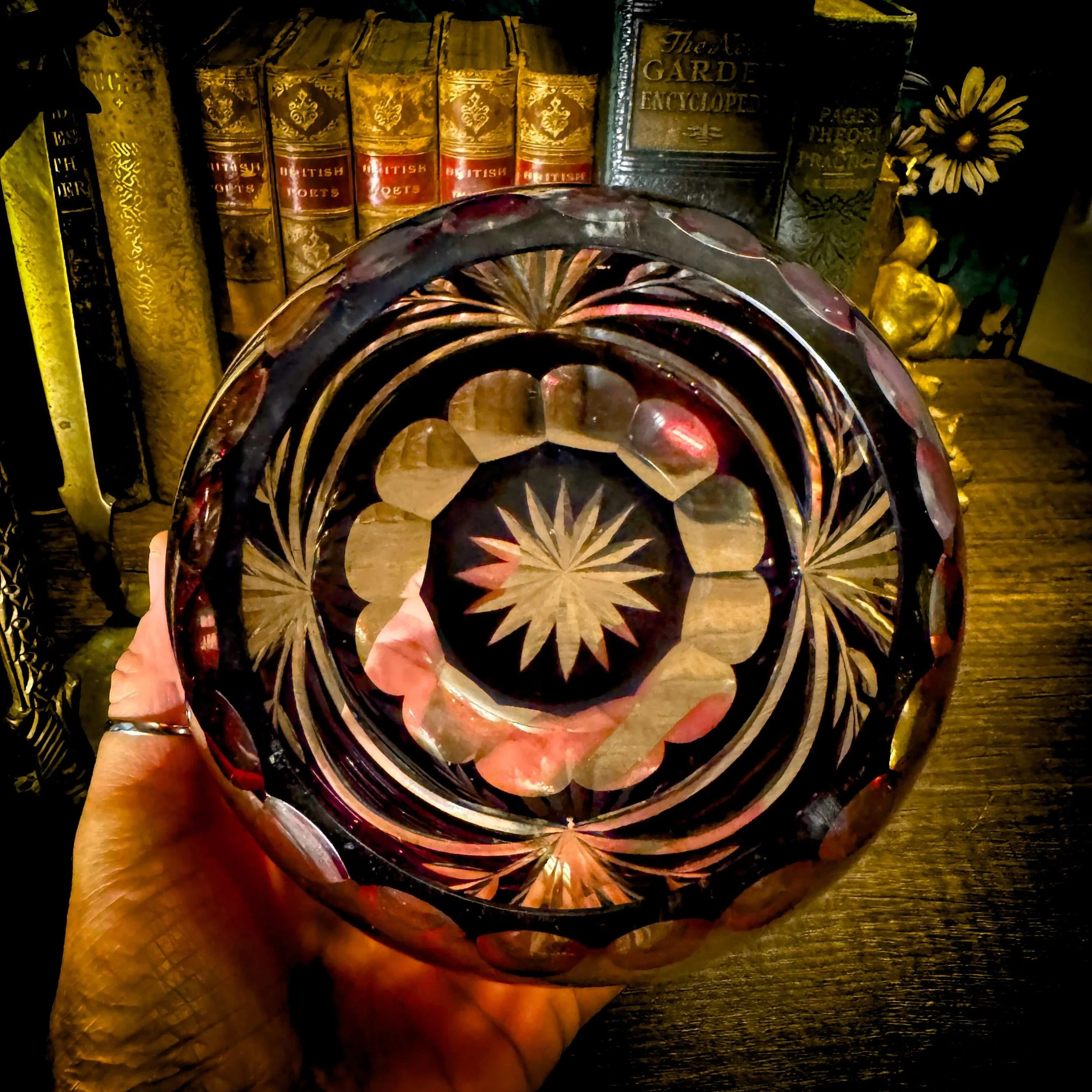 Brass Holder Red Cut Glass Bowl 9.jpg