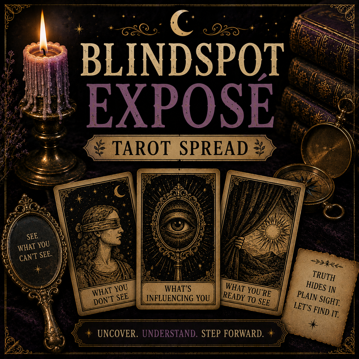 🔦 Blindspot Exposé Tarot Spread ✨ (Digital Download)