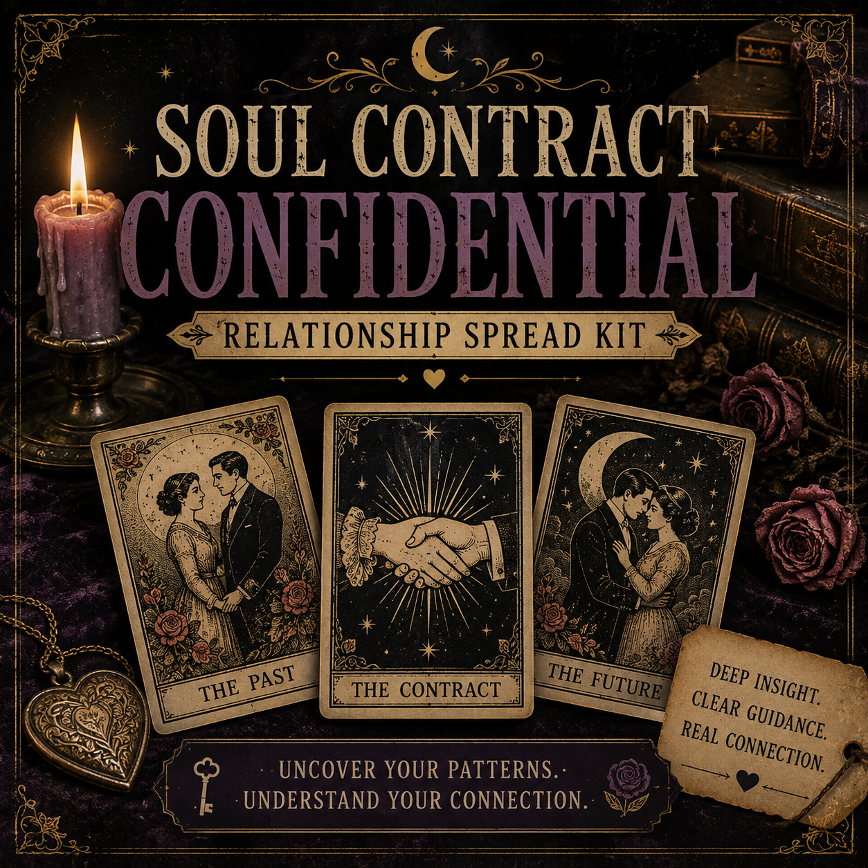🗝️ Soul Contract Confidential – Relationship Spread Kit✨ (Digital Download)