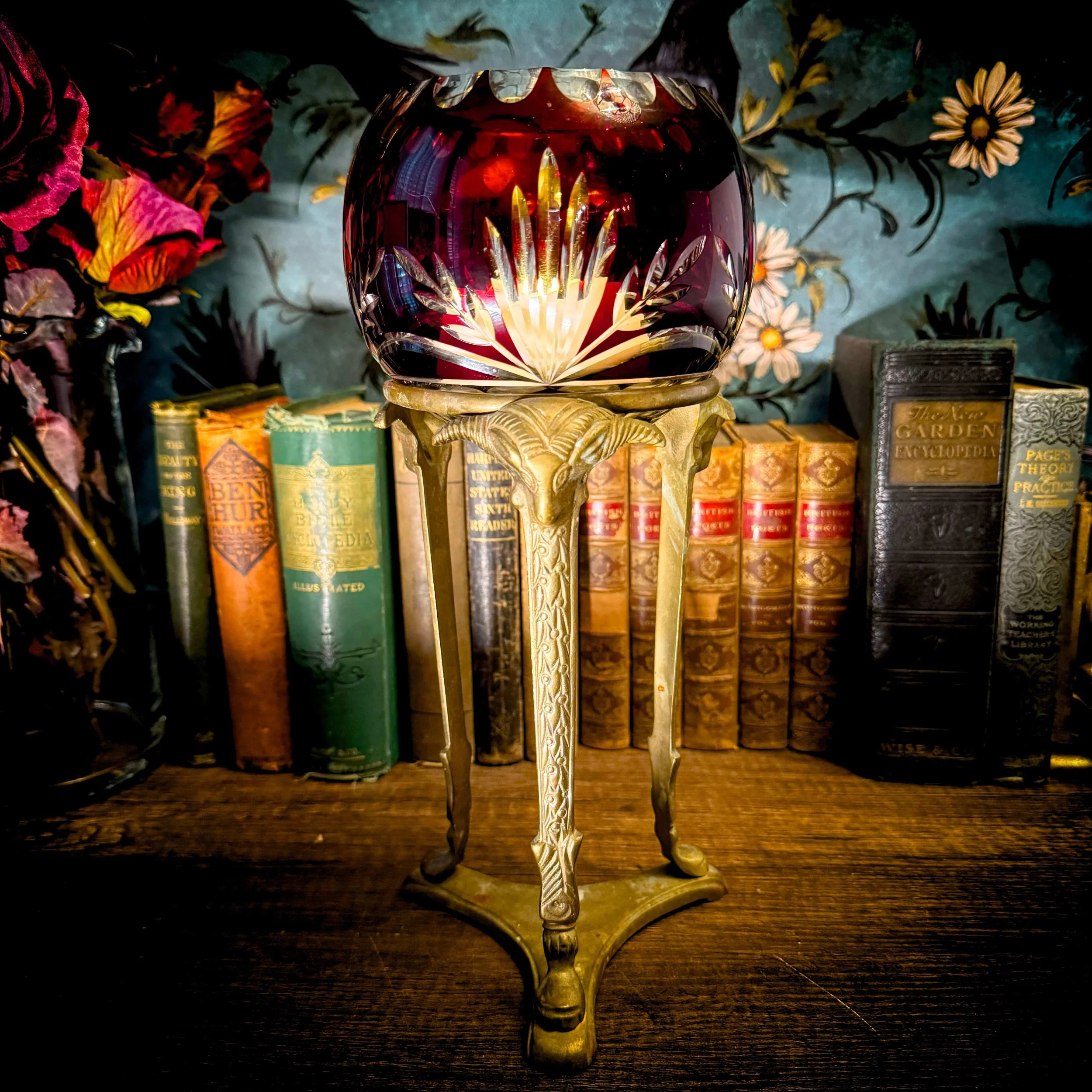 Brass Holder Red Cut Glass Bowl 14.jpg
