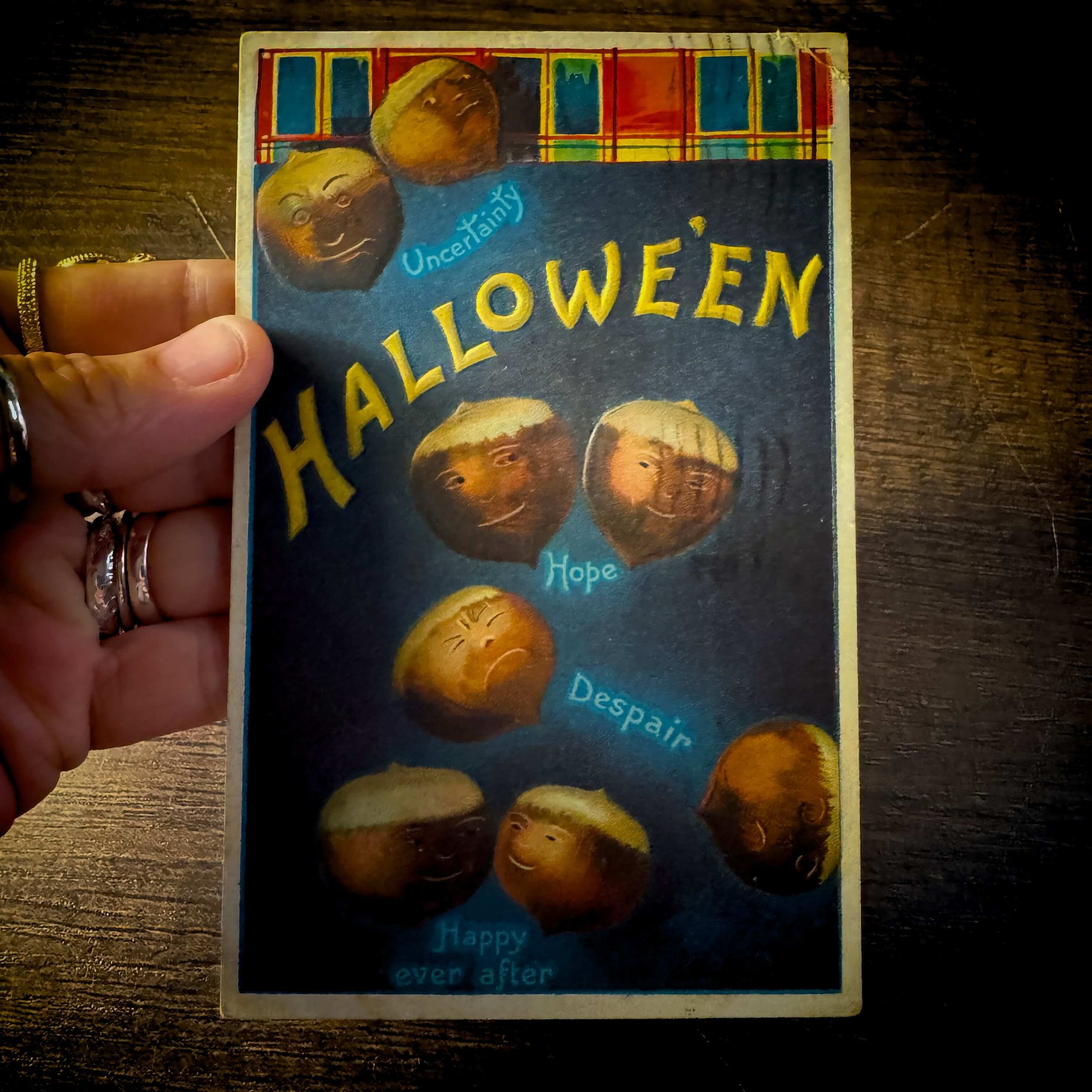 A Halloween Wish from 1910 — Ellen Clapsaddle "Acorn Expressions" Antique Postcard