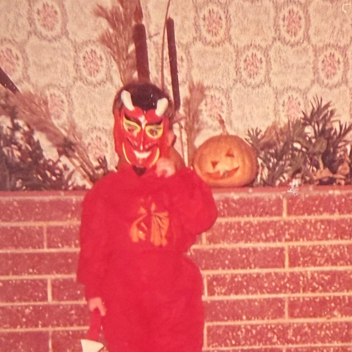 Vintage 1989 Halloween Snapshot Little Devil Costume
