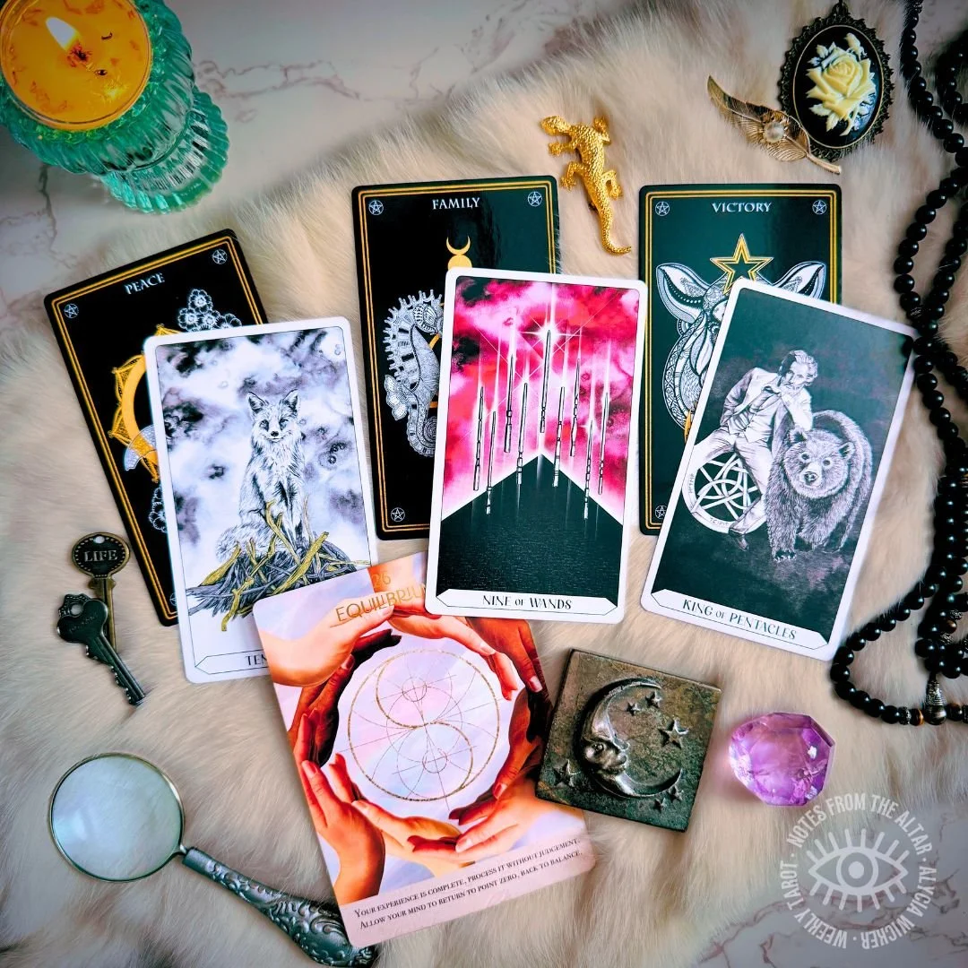 Tarot and oracle cards on table