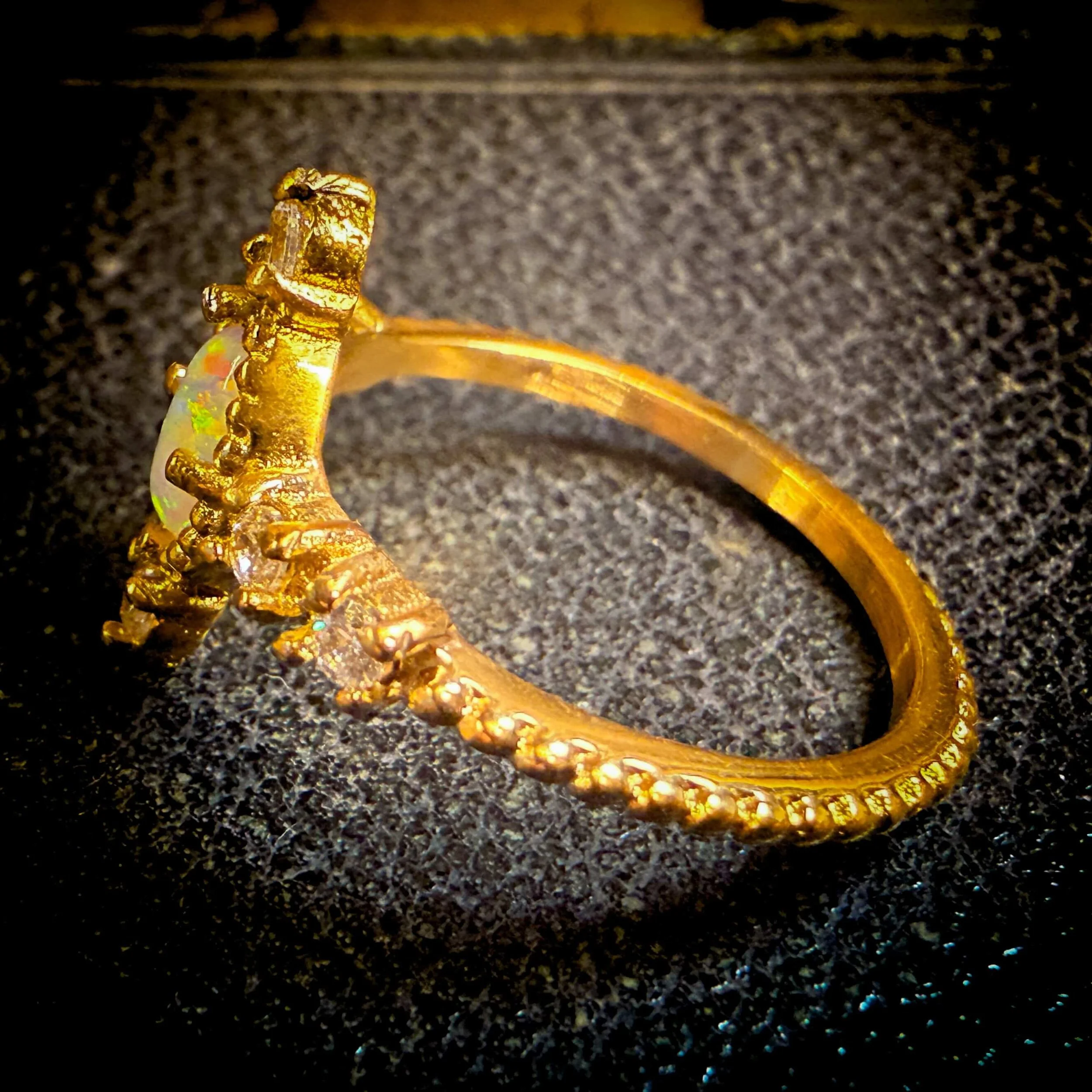 Inlaid Cz & Opal 18K Gold Plated Stainless Steel Ring 5.jpg