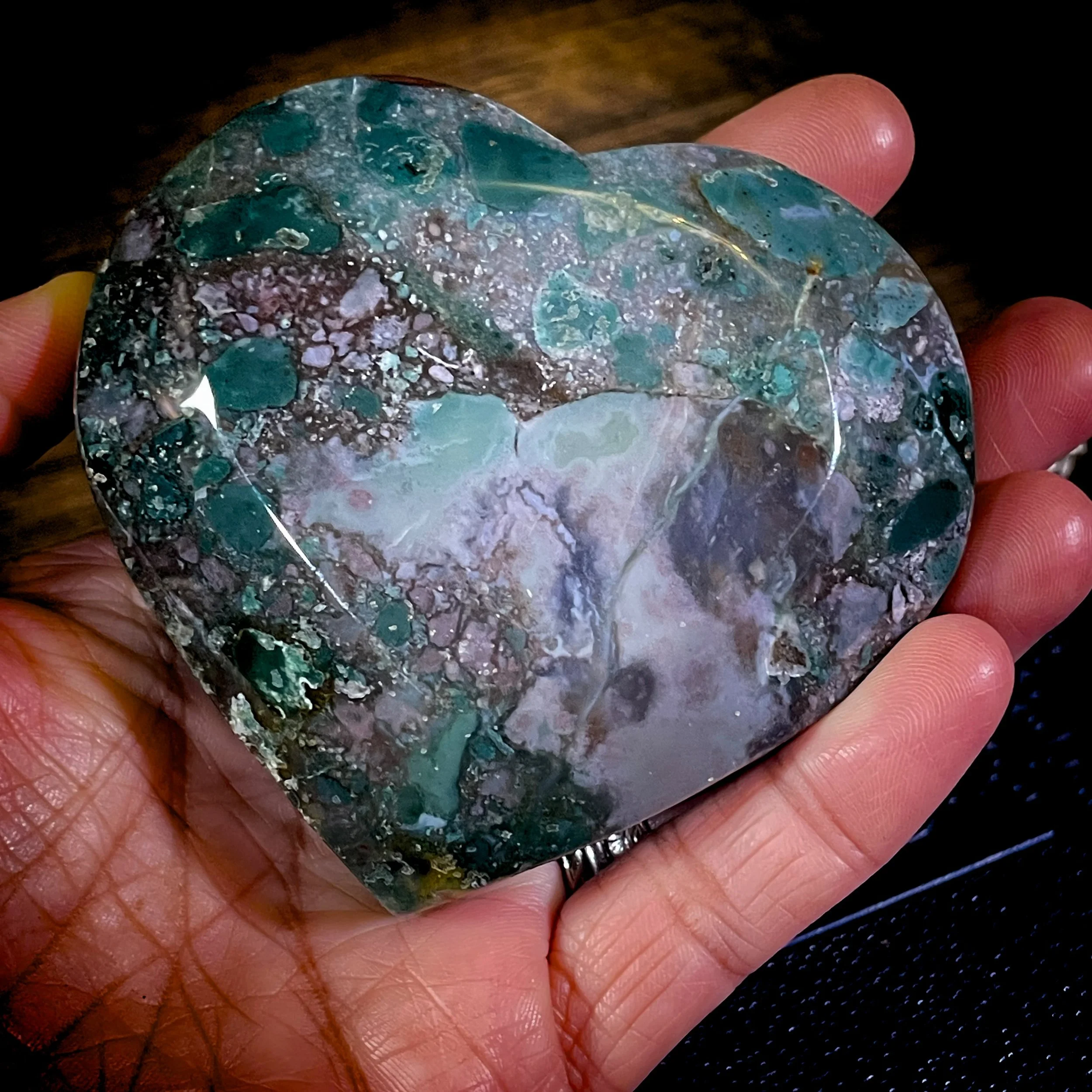 Vintage Beetle Brooch Moss Agate Dish 3.jpg