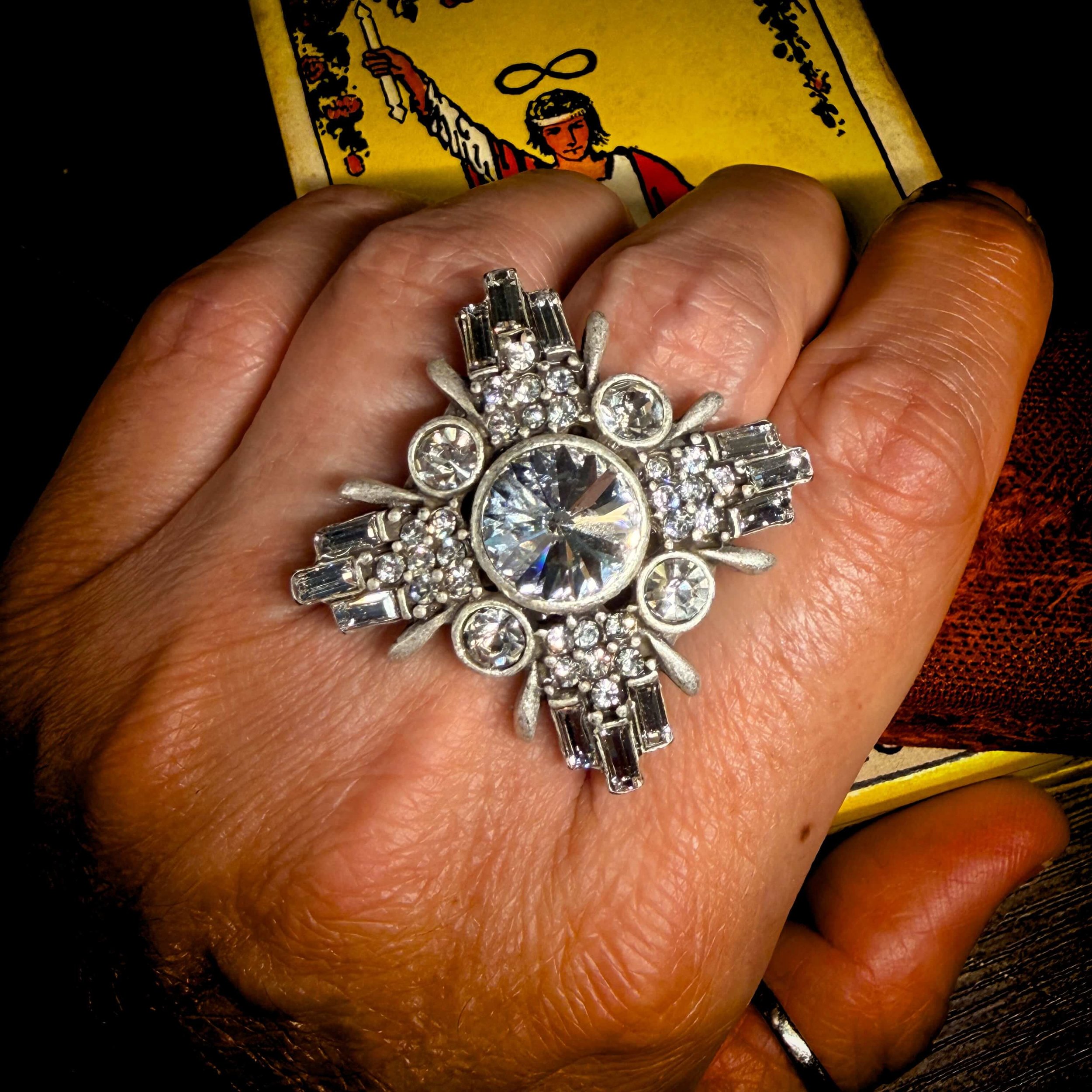 Art Deco Geometric Star Silver Ring  2.jpg