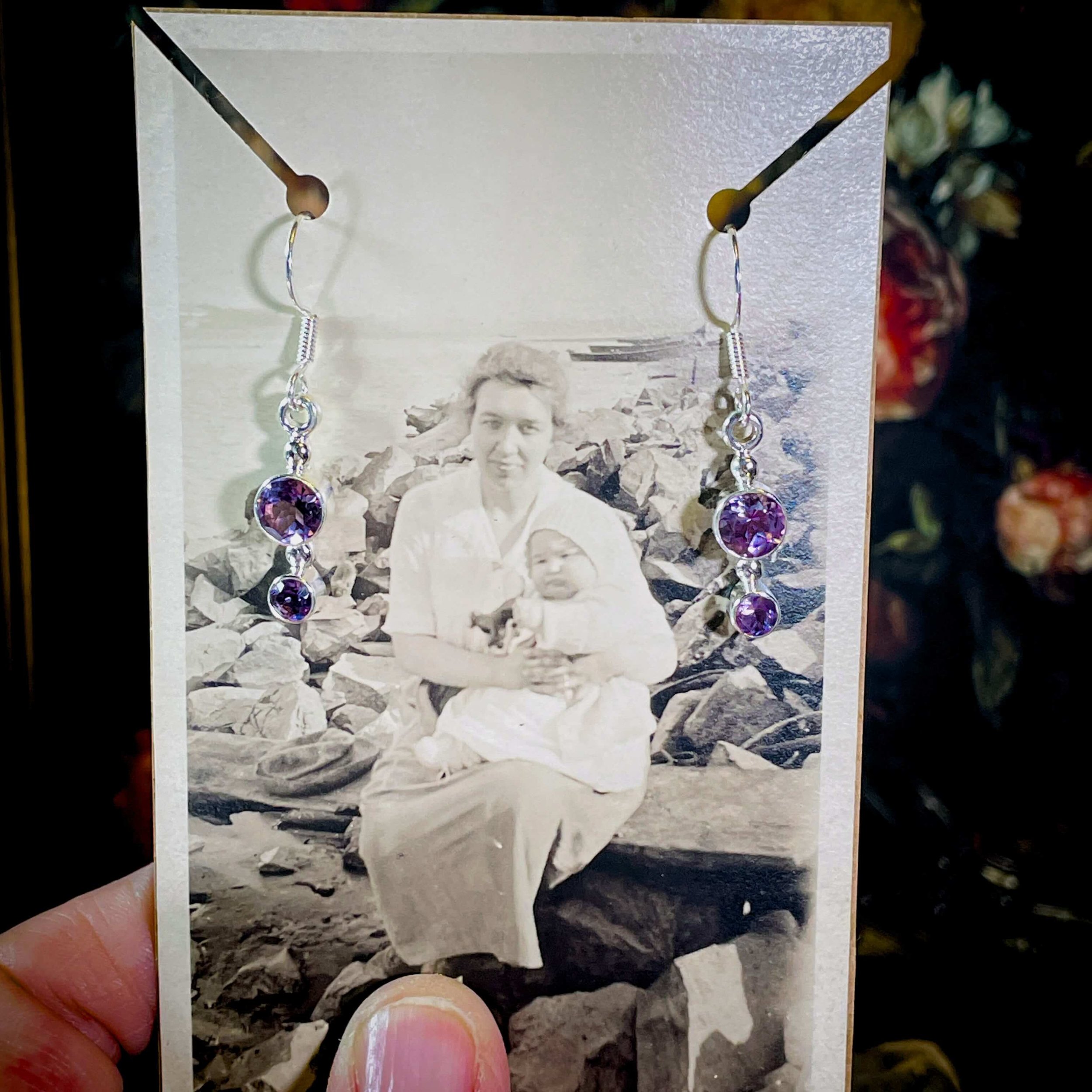 Amethyst Double Stone Drop Earrings 5.jpg