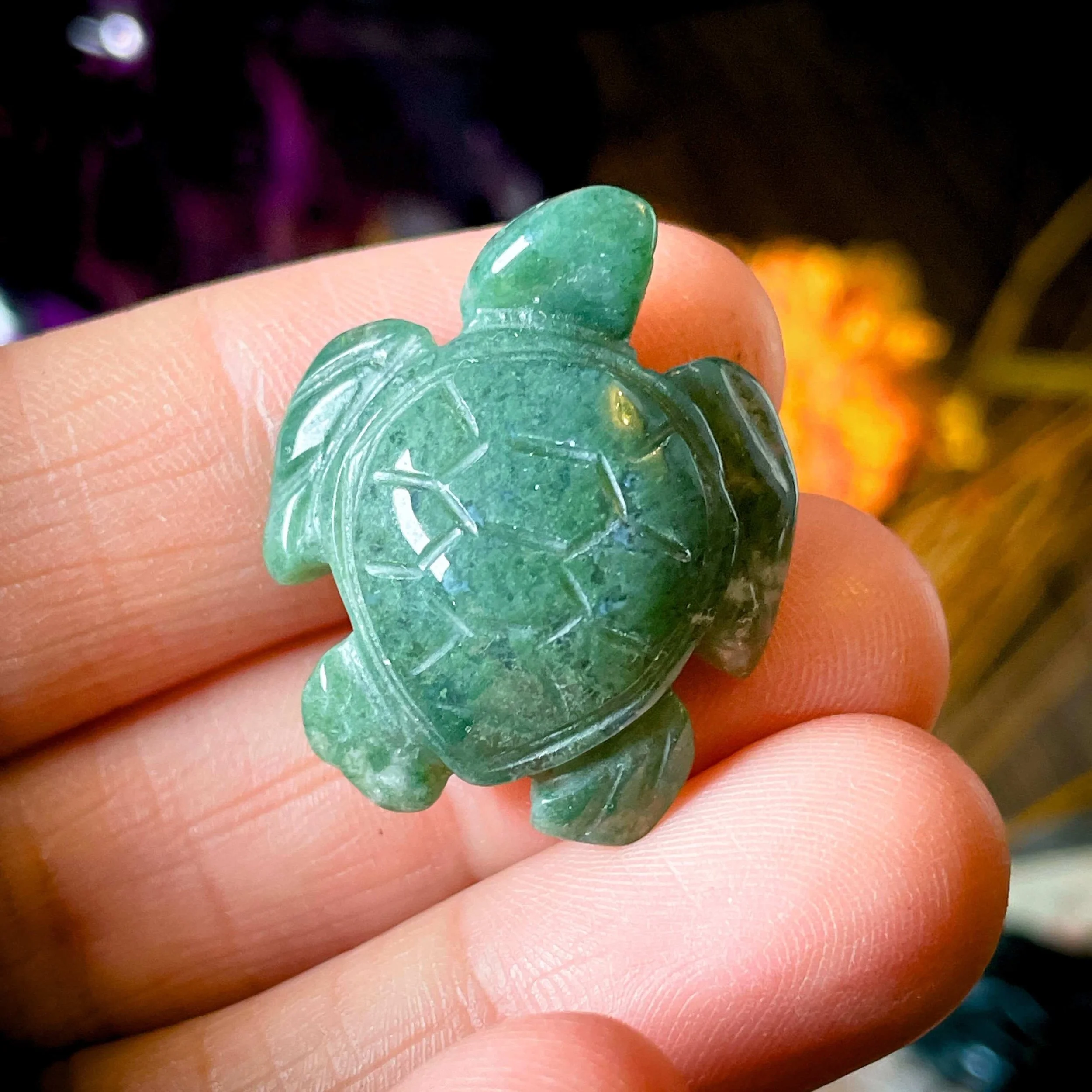 š¢ Moss Agate Sea Turtle ā Patience, Prosperity & Earth Connection šæ