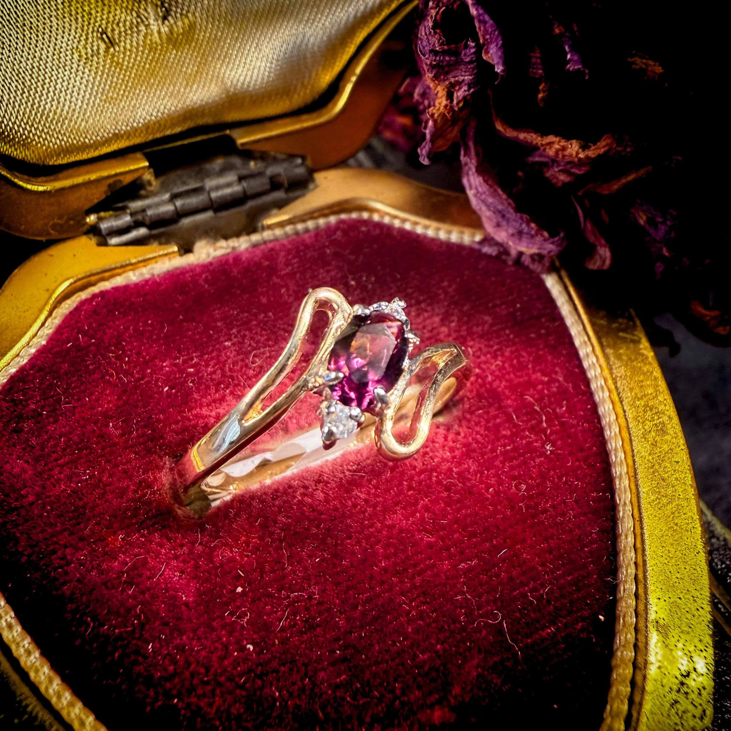 Amethyst Garnet Gold Ring Size 8-1.jpg