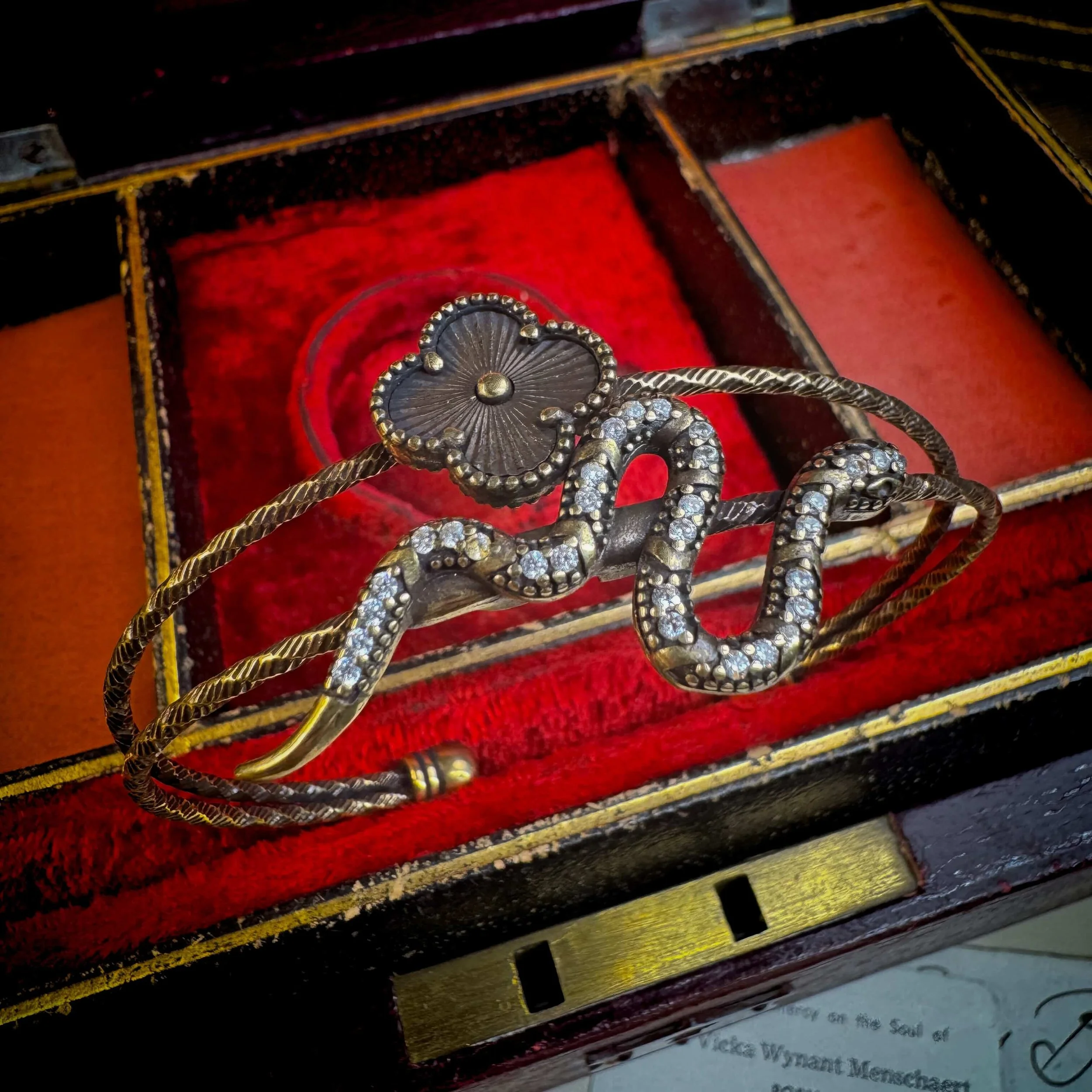 Snake Clover Brass Bangle 1.jpg
