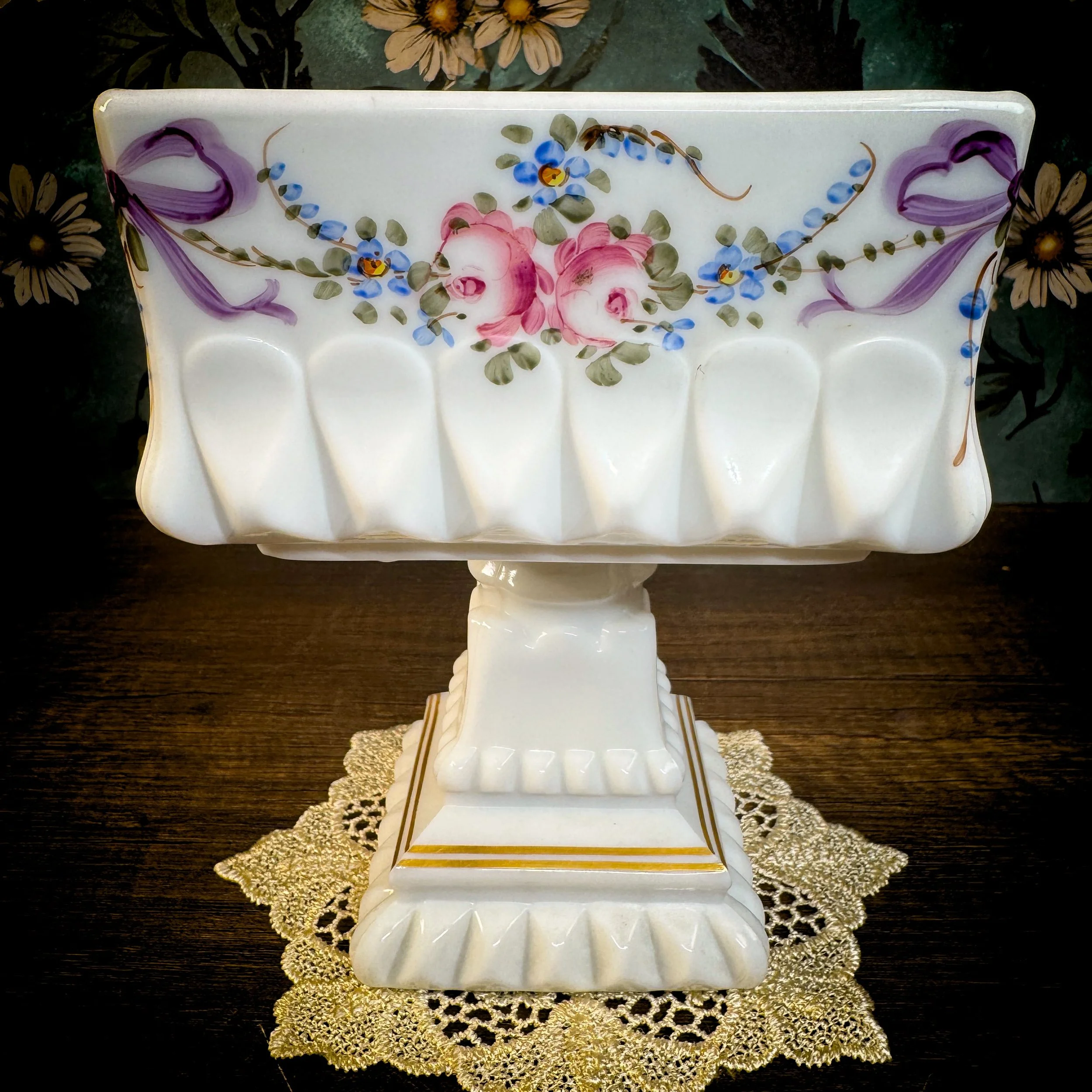 Westmoreland Milk Glass Wedding Cake Box Candy -10.jpg