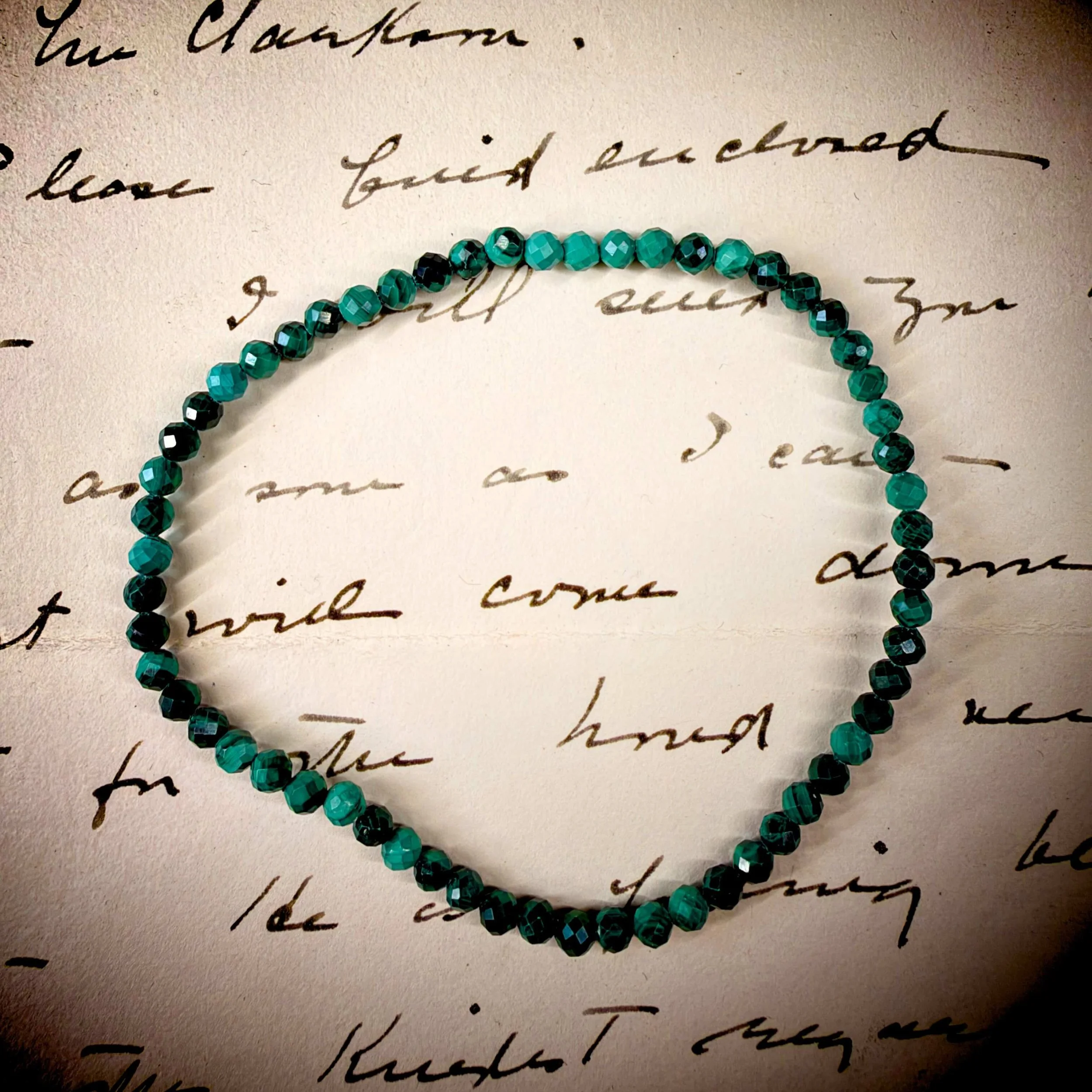 3mm Malachite Faceted bracelet 7- 5.jpg