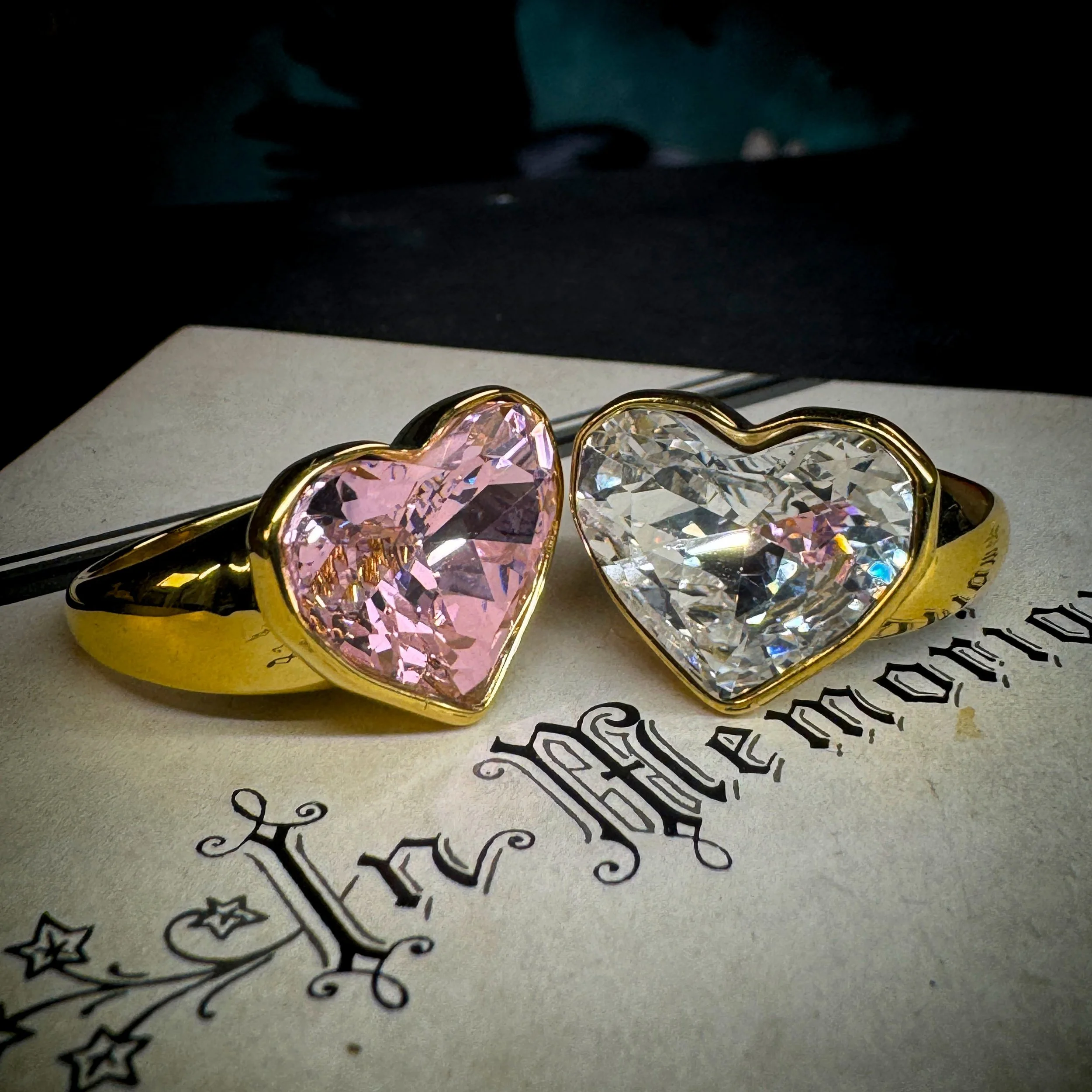 Heart Stone Ring — 18K Gold Plated Statement Ring