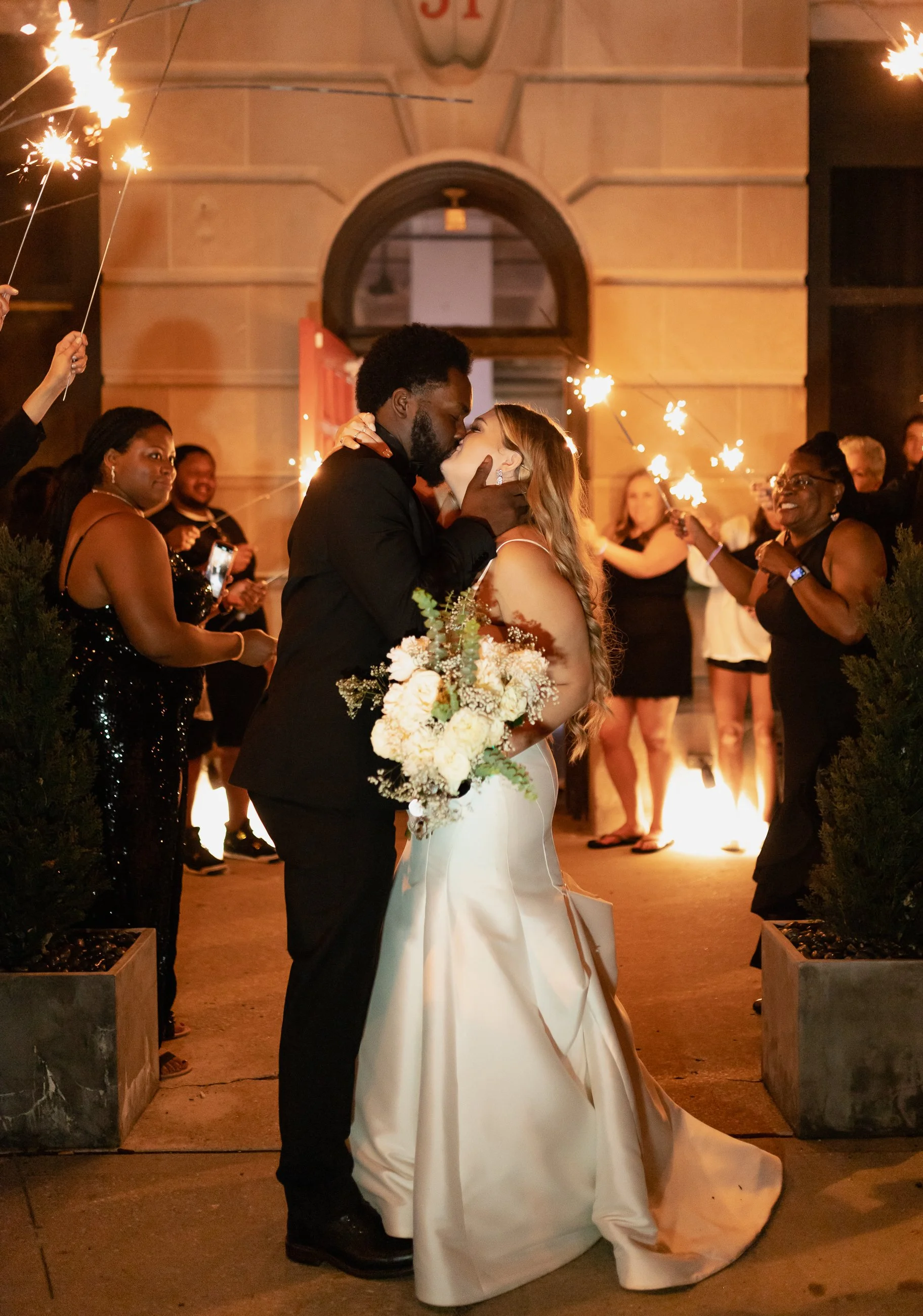 Bride and Groom at Fire House KC