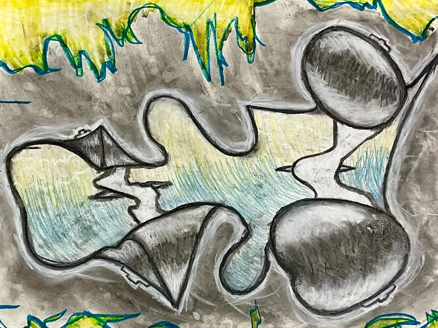 Abstracted object drawings from our senior portfolio class 🔆🌀🔸