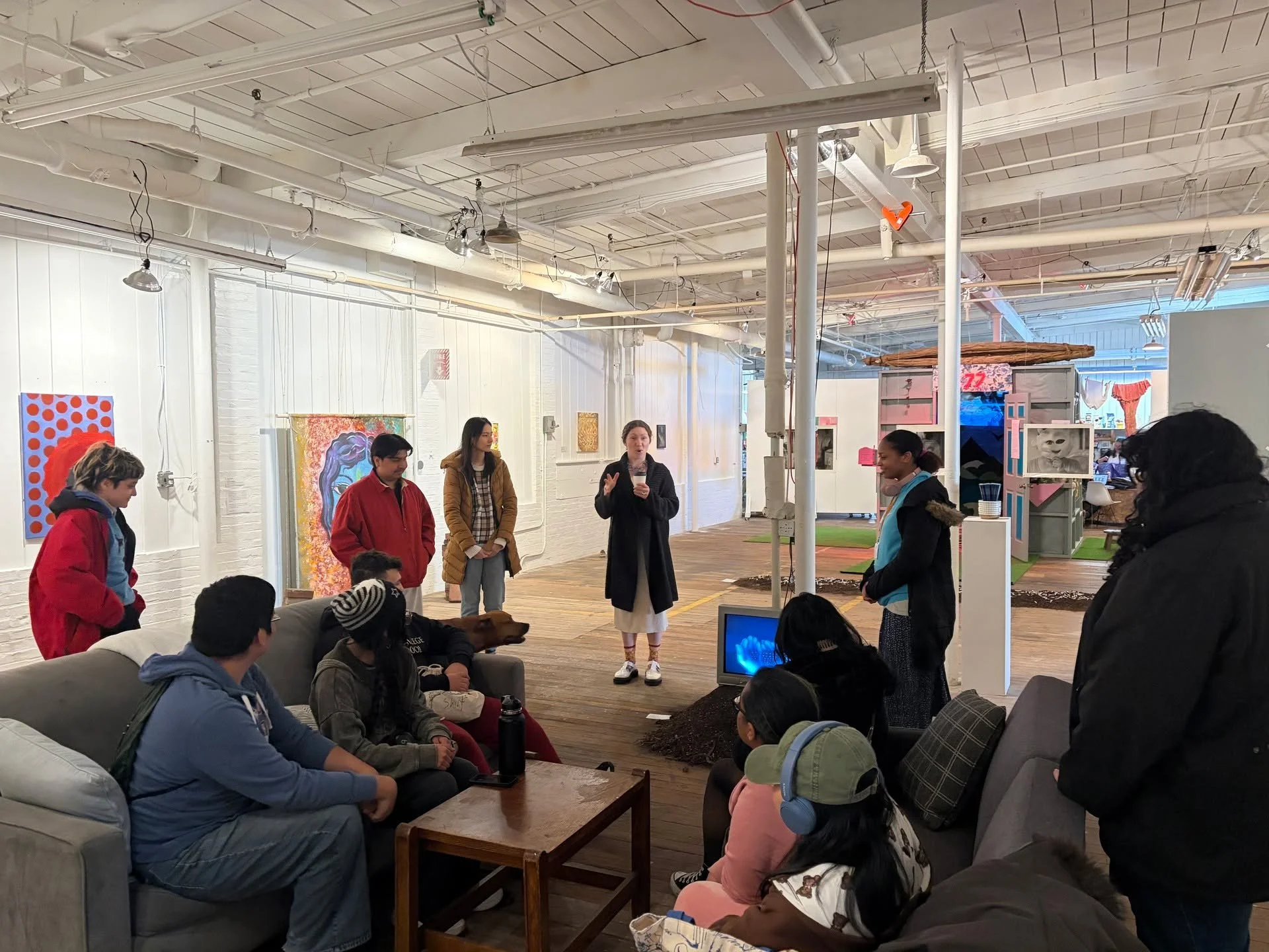 POD had a wonderful visit to Aunty's House @auntyshousestudio in Providence on Saturday! Teens had the opportunity to explore the current Aunty's House Arts Kinship Exhibition- ATTEMPTING TO BE TOGETHER (go check it out if you haven't already!)- and 