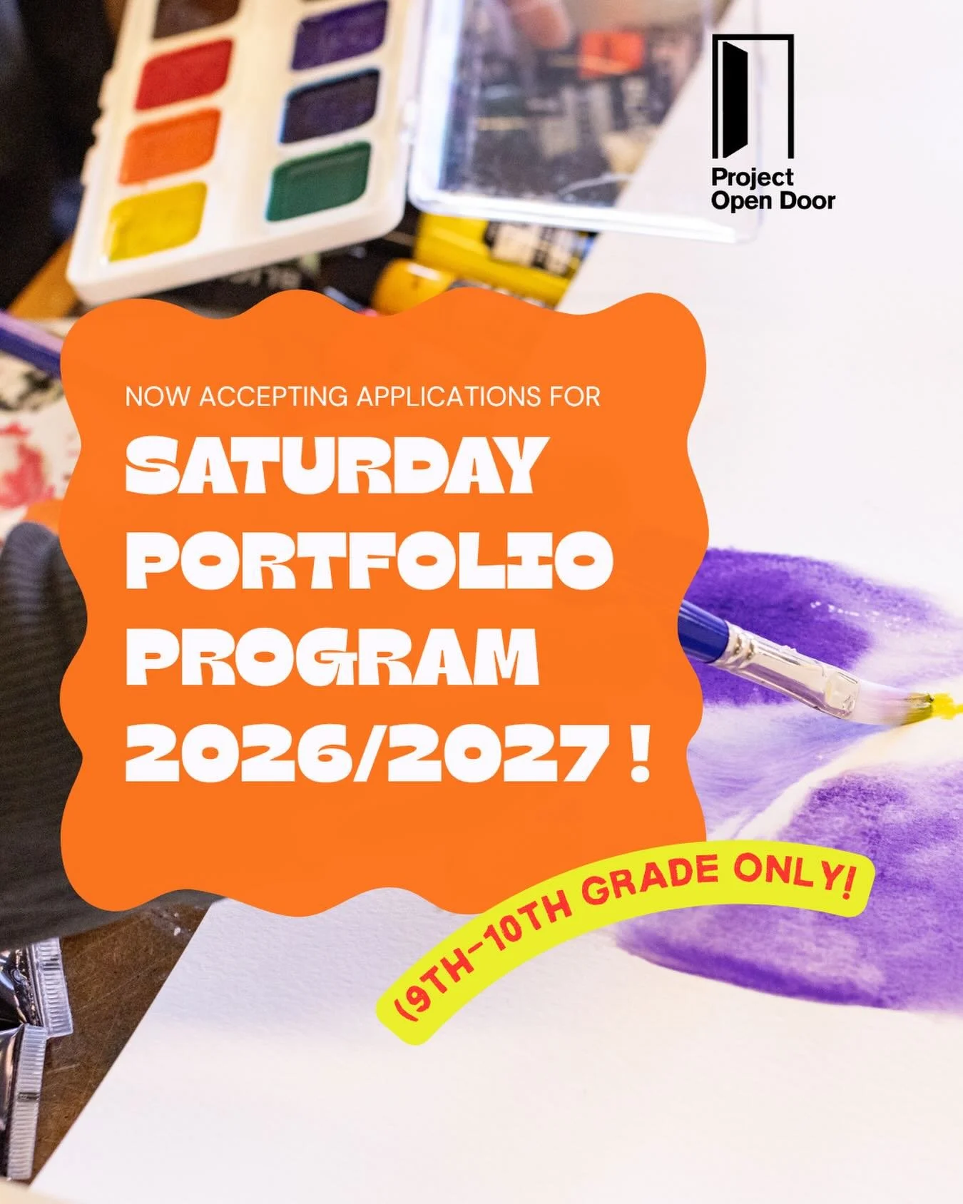 POD is currently accepting applications&nbsp;for its Saturday&nbsp;Portfolio Program for the&nbsp;2026/2027&nbsp;academic year. Rising 9th-10th grade only!  Spread the word✨⭐️

We&rsquo;re looking for teens who are interested in developing their arti