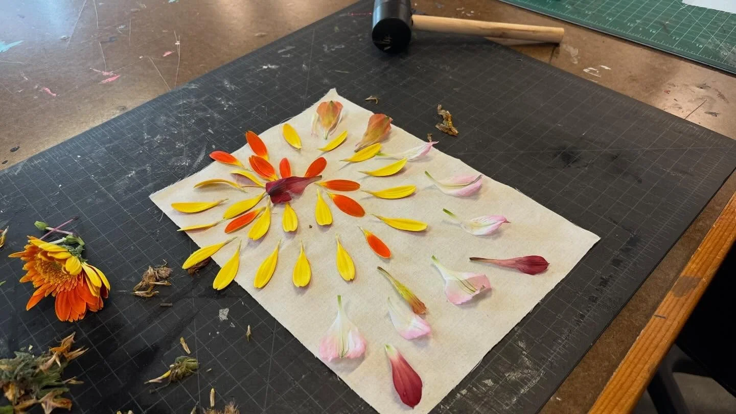 For the last Installment of summer programming we ended off with an Eco Printing Pop Up workshop, taught by POD and RISD alumn @pamelaamfernandez! 

Teens learned hand weaving techniques, using thread that was naturally dyed by Pamela! They also got 