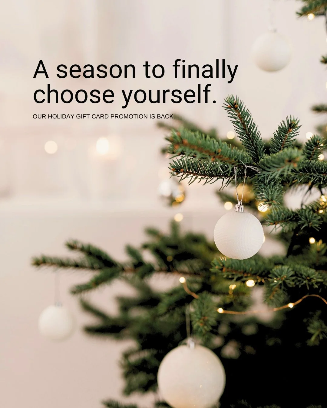 Our most-loved holiday gift card promotion has returned! Created for those who honour their well-being, for those who rarely place themselves first, and for anyone wishing to gift a moment of care to someone they love.

Because many of us wait.

Life