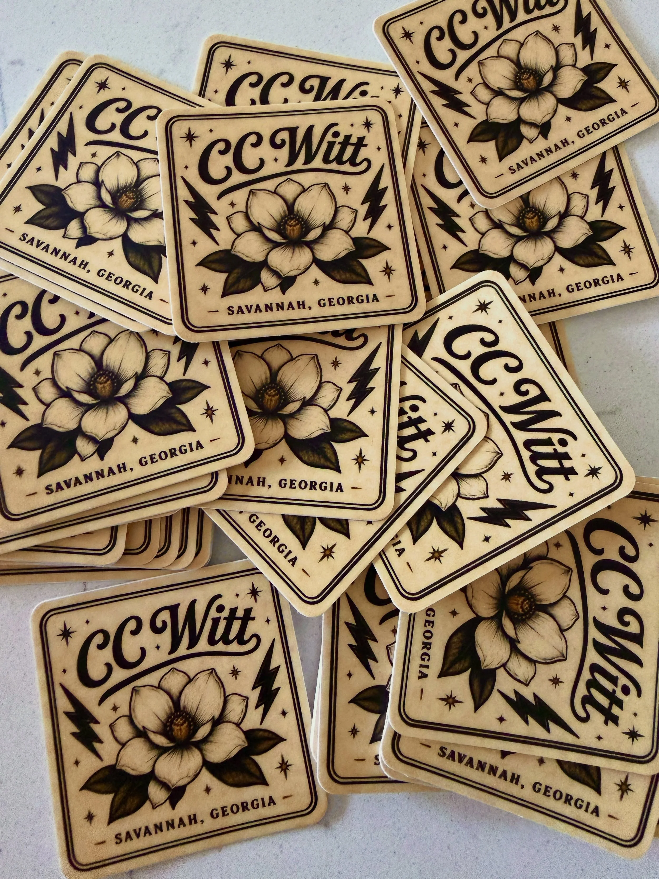 New stickersssssssss! Just in time for my show at @canopyandtherootsdahlonega tomorrow! - come grab some at the show and stick em on e&rsquo;rthang ⭐️