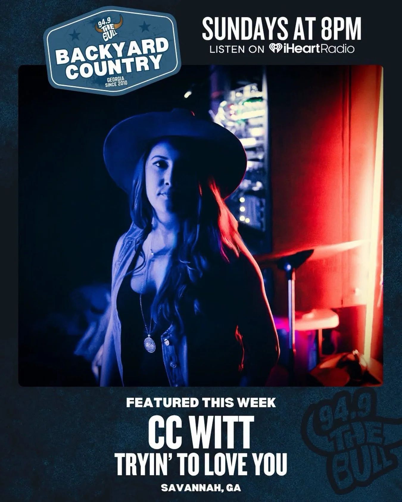 So pumped to make my debut on @949thebull for Backyard Country! 🎶⭐️ Be sure to tune in!  #countryradio #tryintoloveyou #newmusicc #femalecountryartist