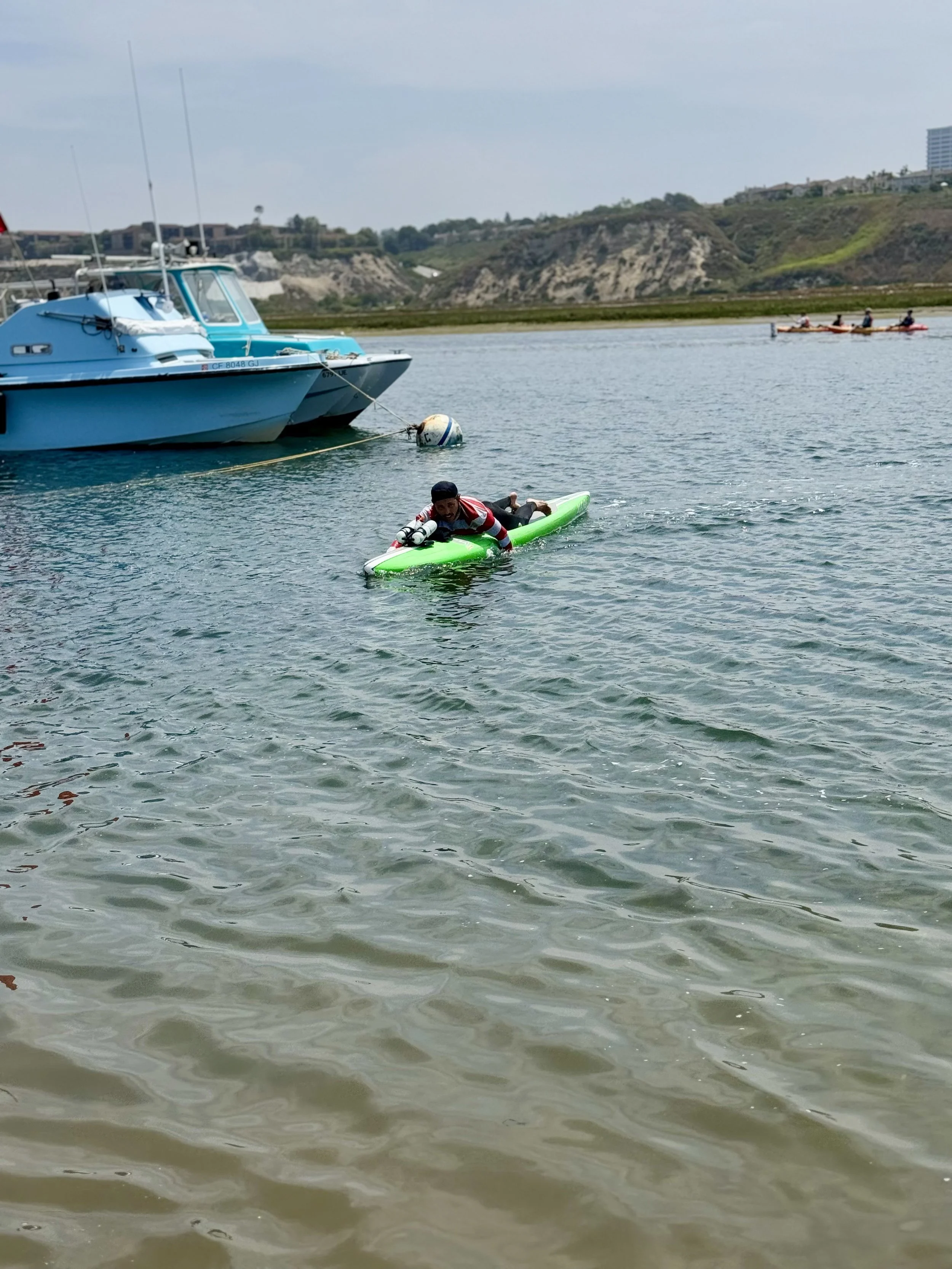 Coming in after a hard paddle