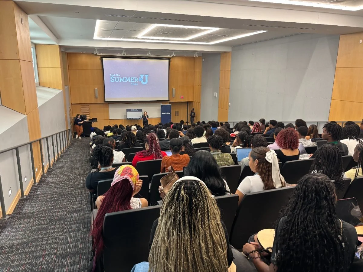 Road to Hire students watch a Summer U session at CPCC