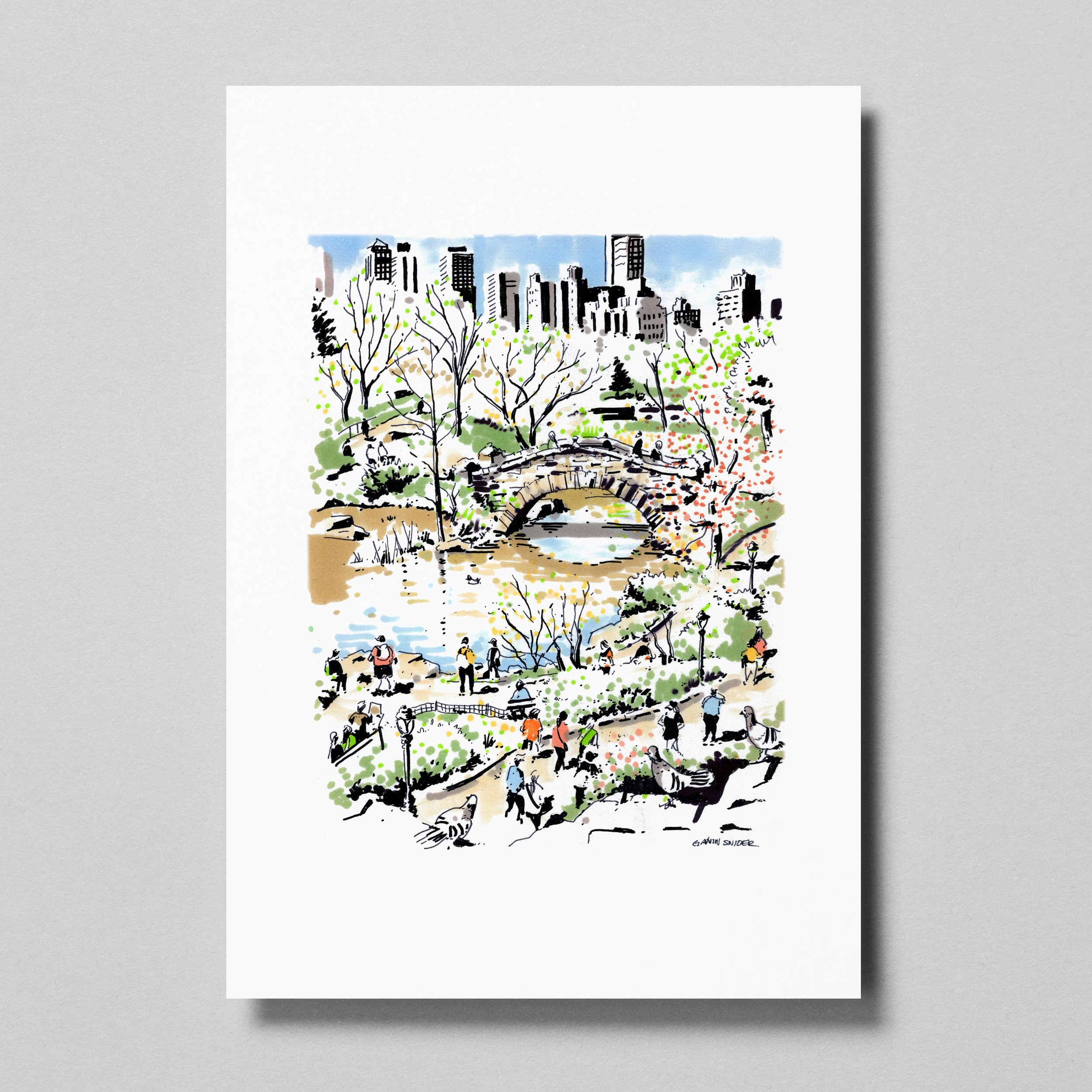 The Pond at Central Park Print