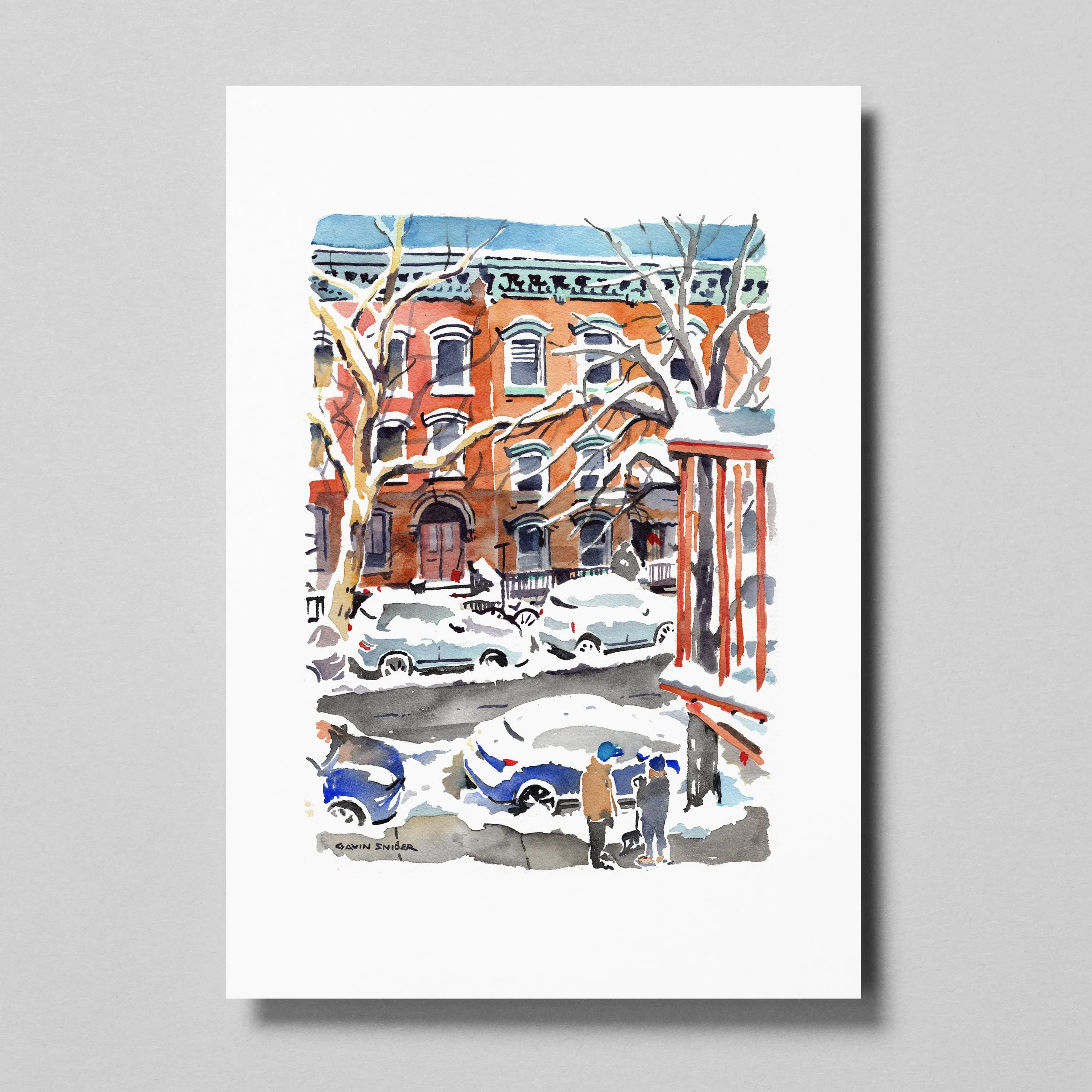 First Snow in Greenpoint Print