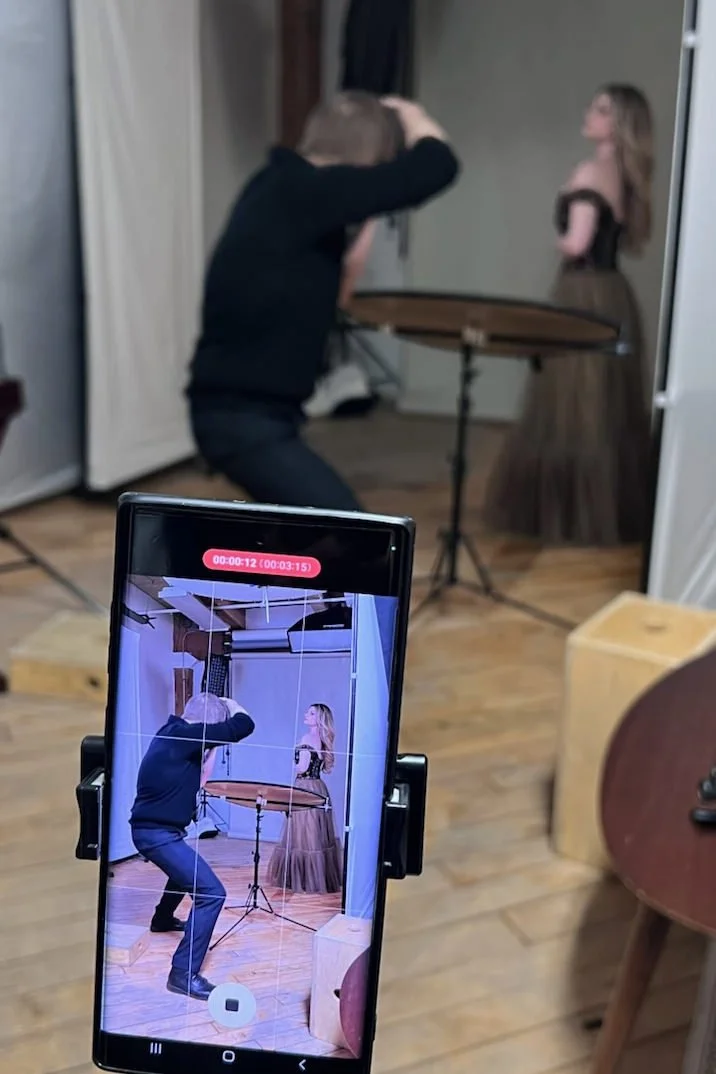 Actor-photographer Matthew Bennett directing a headshot session at 366 Adelaide St. East Toronto