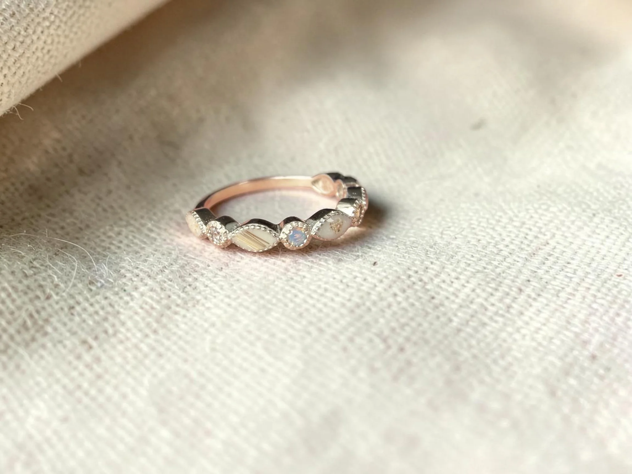 Half Marquise Birthstone Ring - Multiple Birthstones