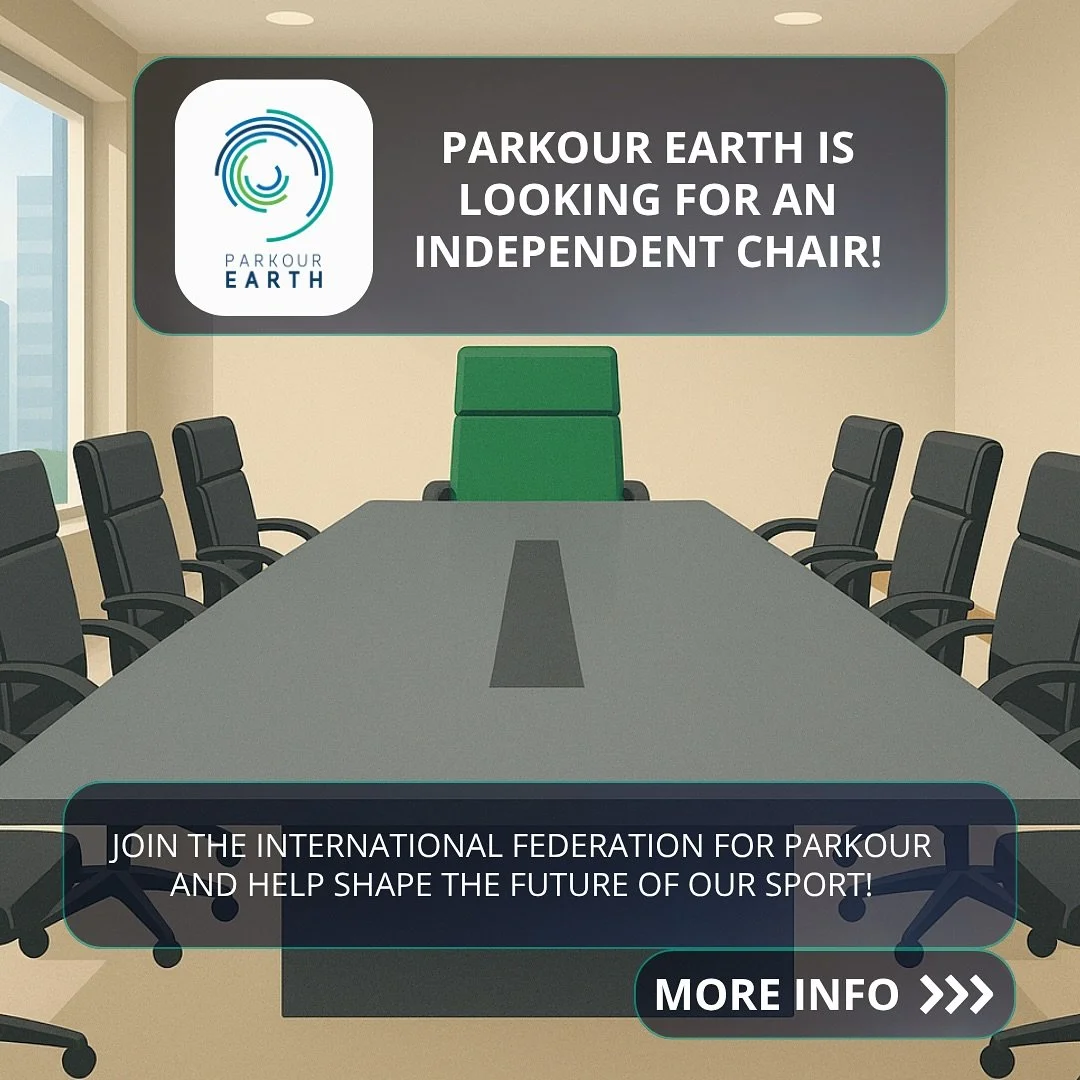 🌍 We&rsquo;re recruiting! 🪑
Parkour Earth is opening applications for the role of Independent Chair of the Board.
This is a key voluntary leadership position for someone ready to help shape the future of our international federation &mdash; guiding