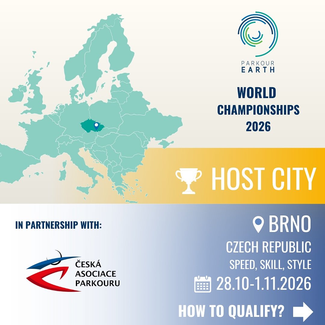 Parkour World Championships 2026: Brno, Czech Republic
It&rsquo;s official! 🎉 The Parkour Earth World Championships 2026 will take place in the Czech Republic - in the city of Brno 🇨🇿.
Together with the Czech Parkour Association, we&rsquo;re bring