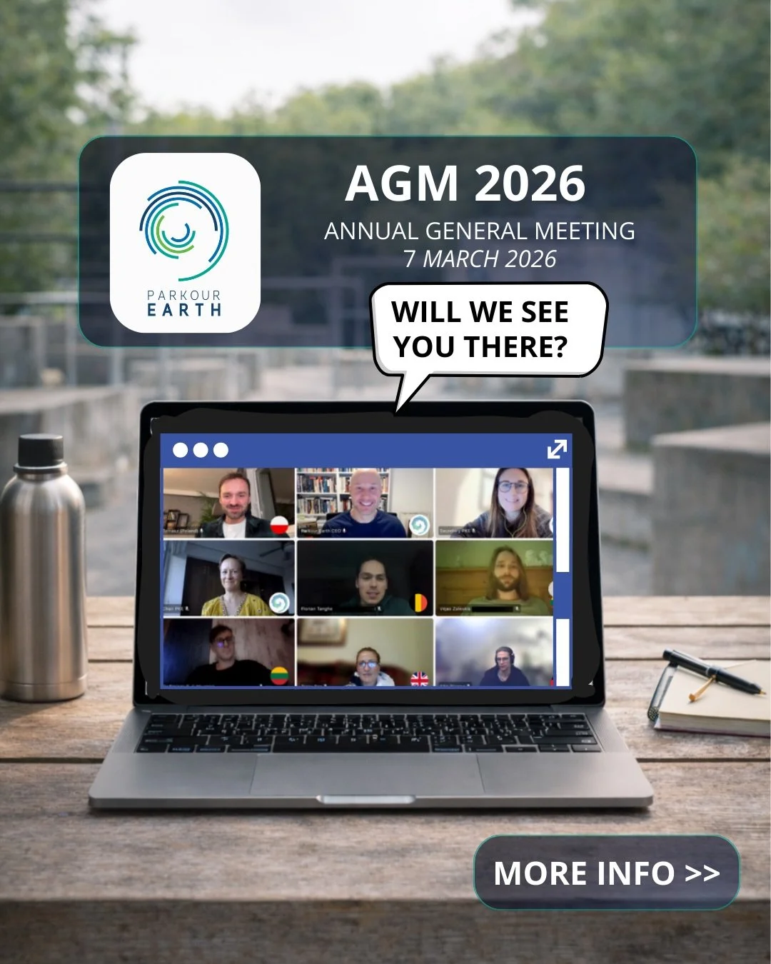 Parkour Earth &ndash; Annual General Meeting 2026 🌍
We&rsquo;ve officially started preparations for the Parkour Earth AGM 2026, taking place on 7 March 2026.
This is an important moment for our member organisations, where key reports are presented, 