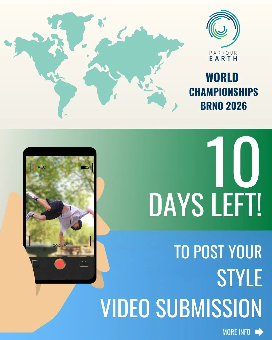 🌍 Your path to the Parkour Earth World Championships 2026 is still open.

If your country has no national qualifier or no access to international qualification events, you can still qualify through official Wild Card pathways.

🎥 STYLE VIDEO SUBMIS